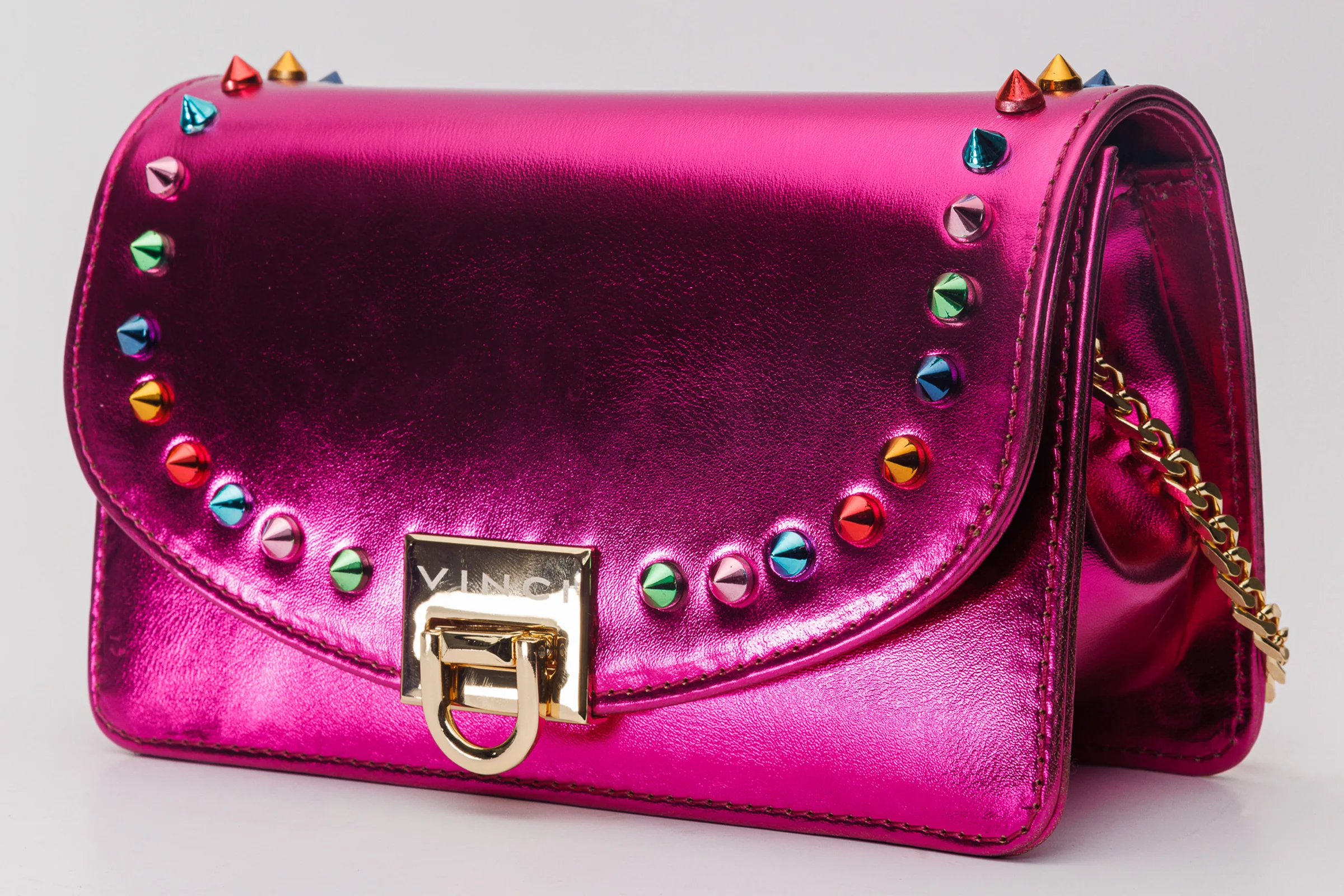 The Caris Fuchsia Leather Handbag - Image 5