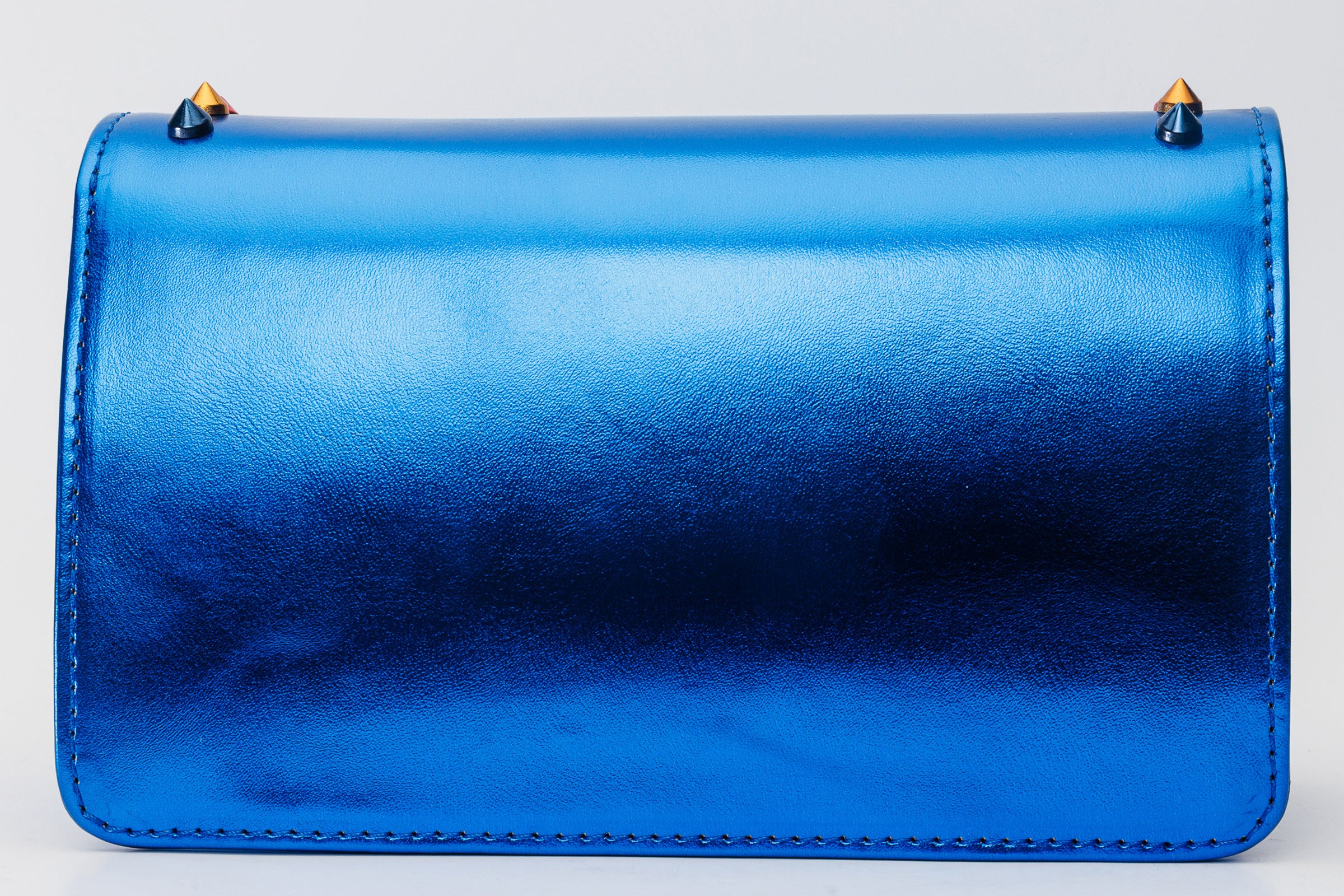 The Caris Sax Blue Leather Handbag - Image 4
