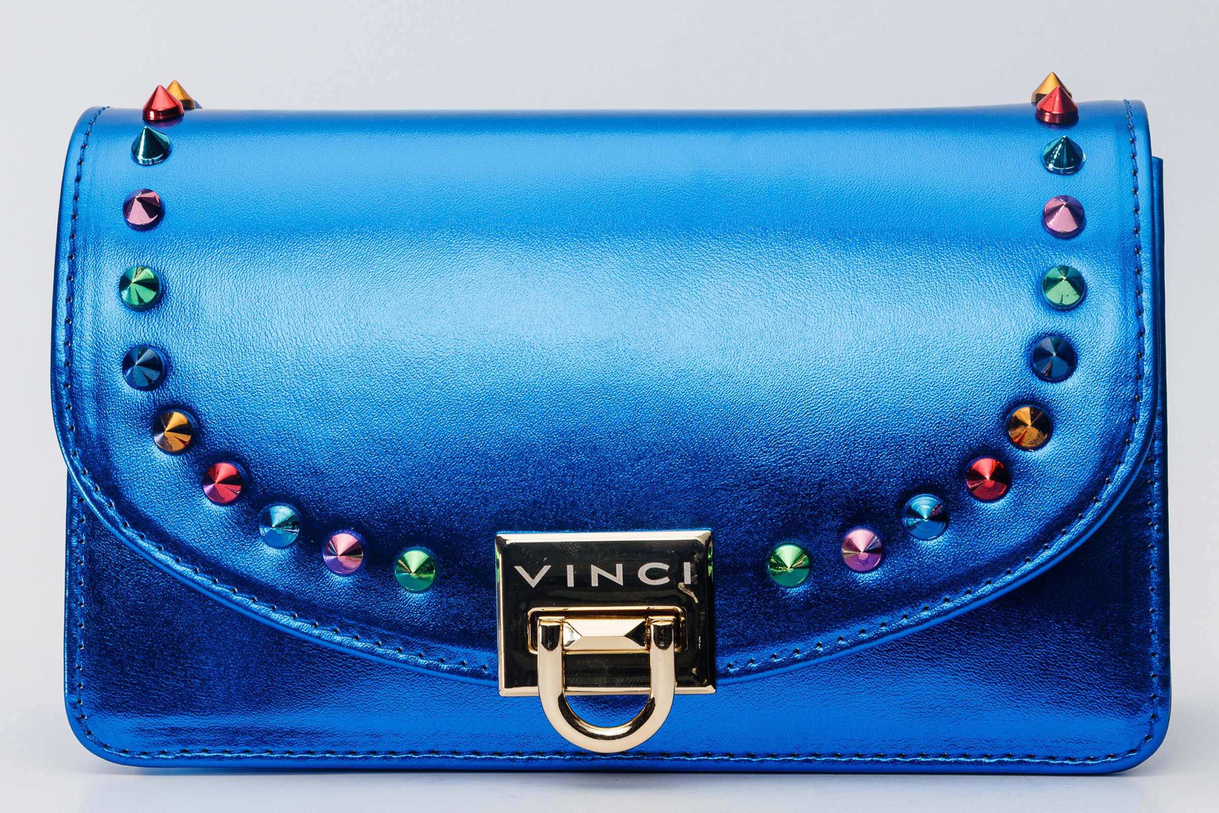 The Caris Sax Blue Leather Handbag - Image 5