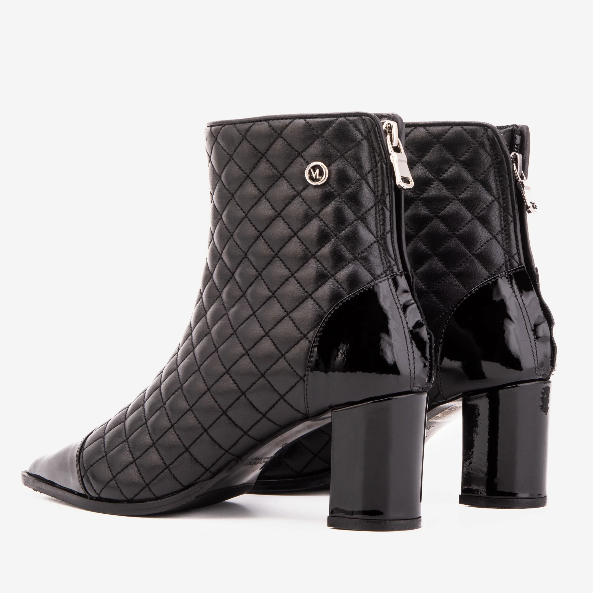 The Celeste Black Tip Quilted Leather Women’s Boot - Image 4