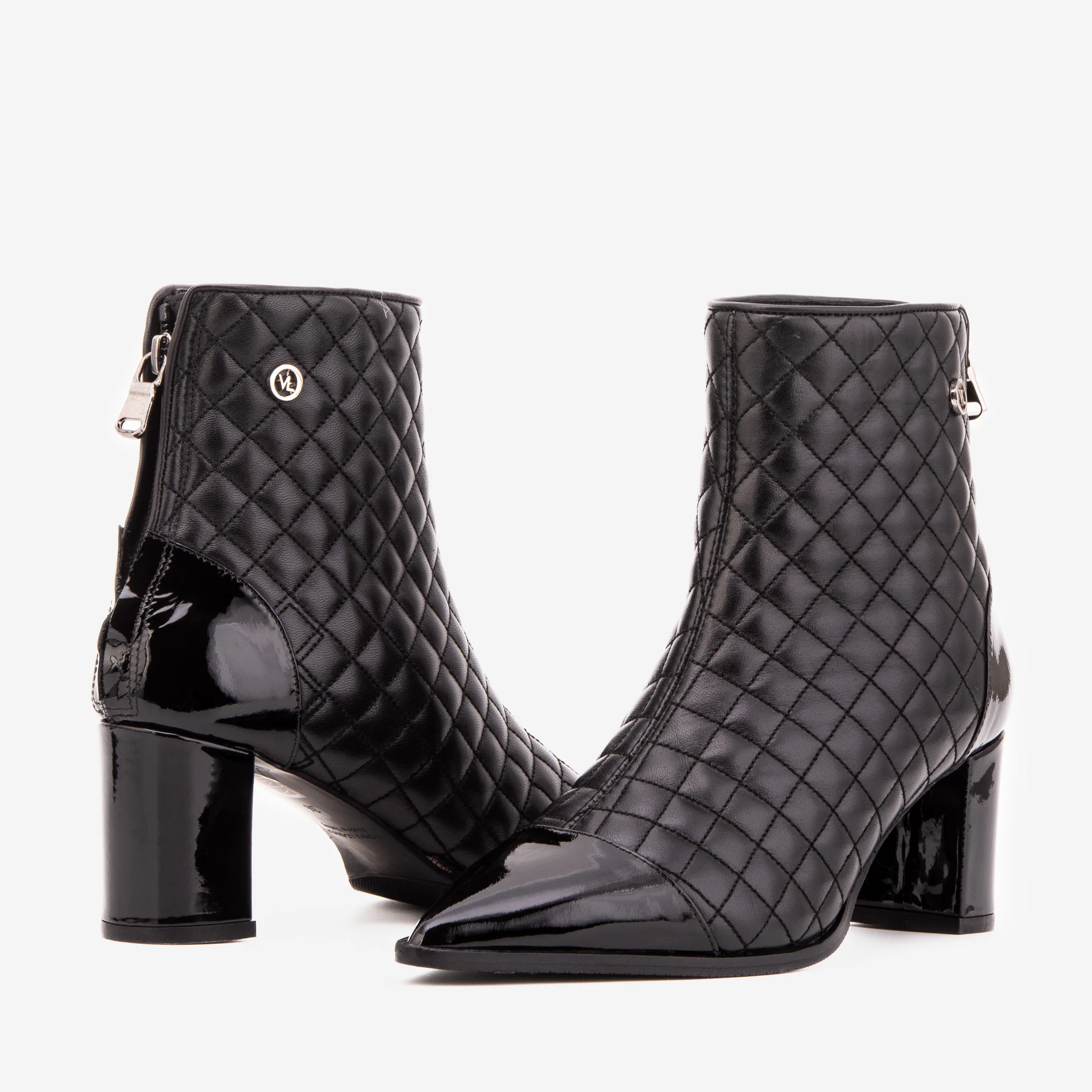 The Celeste Black Tip Quilted Leather Women’s Boot - Image 5