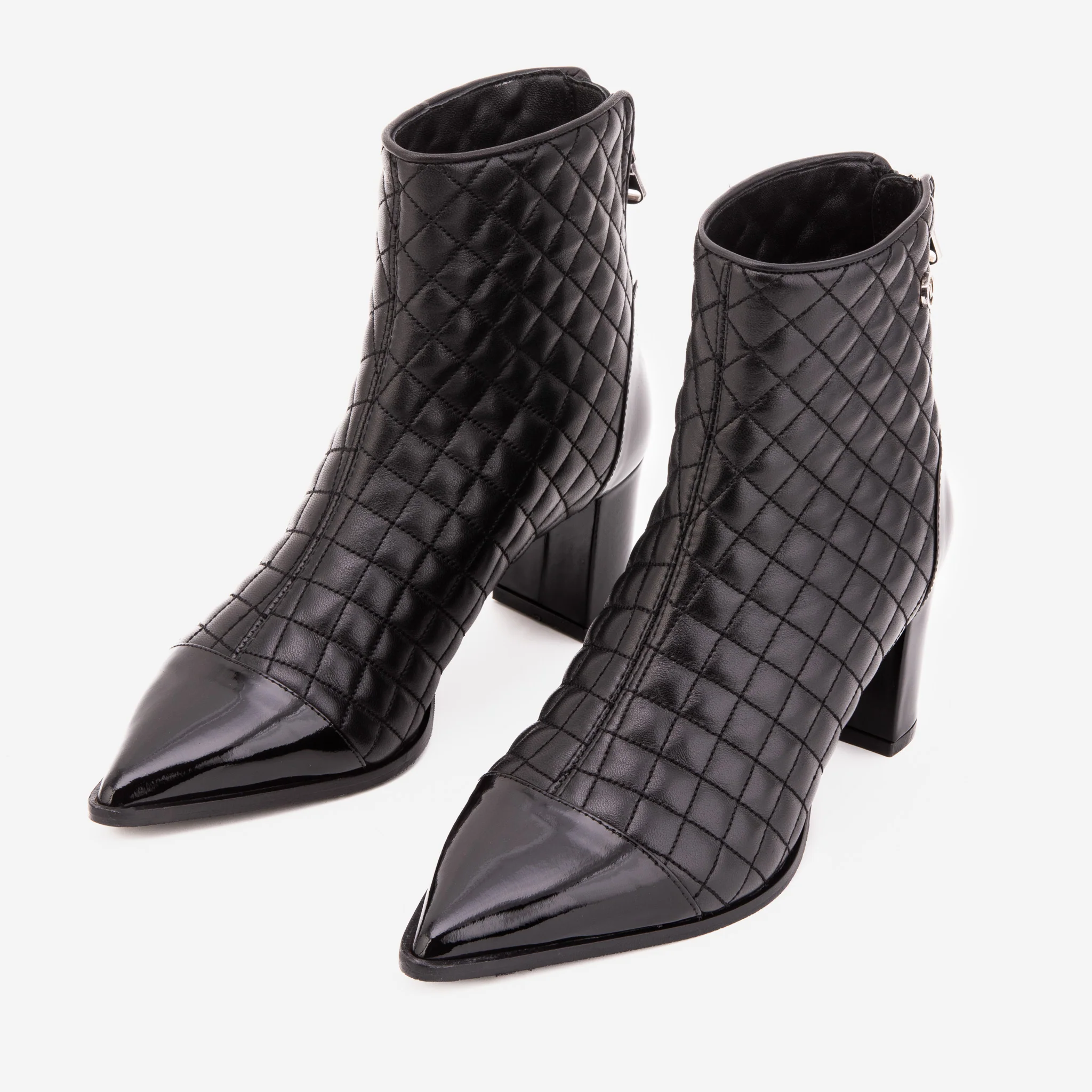 The Celeste Black Tip Quilted Leather Women’s Boot - Image 6