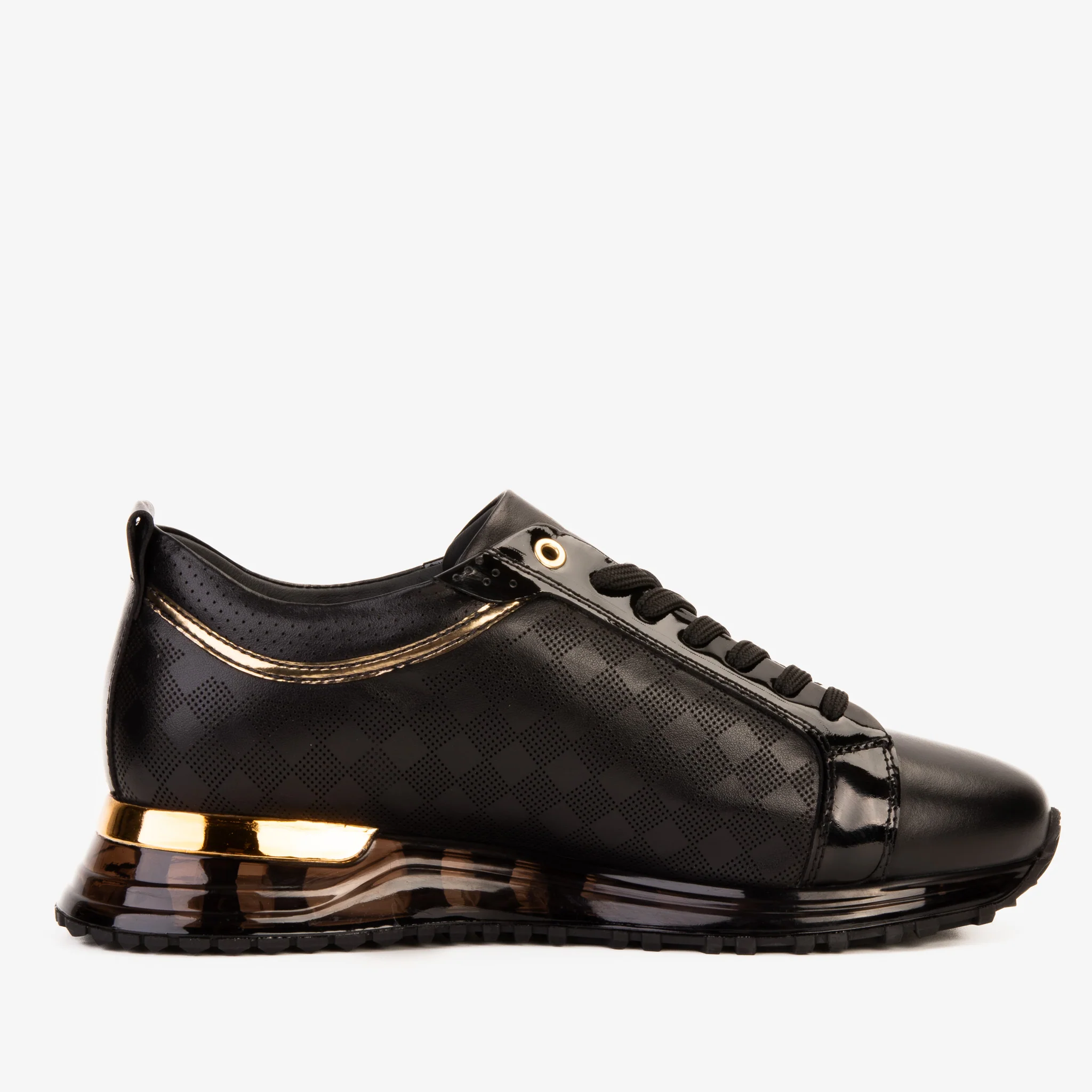 The Cenova Black & Gold Leather Men Sneaker - Image 6