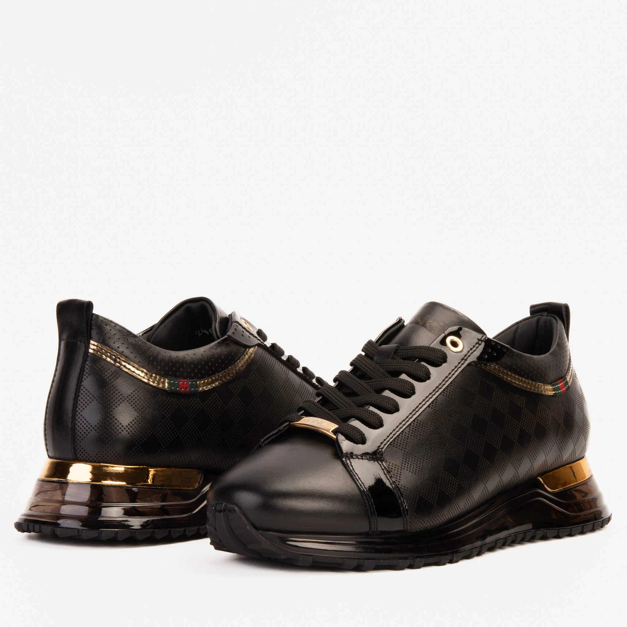 The Cenova Black & Gold Leather Men Sneaker - Image 7