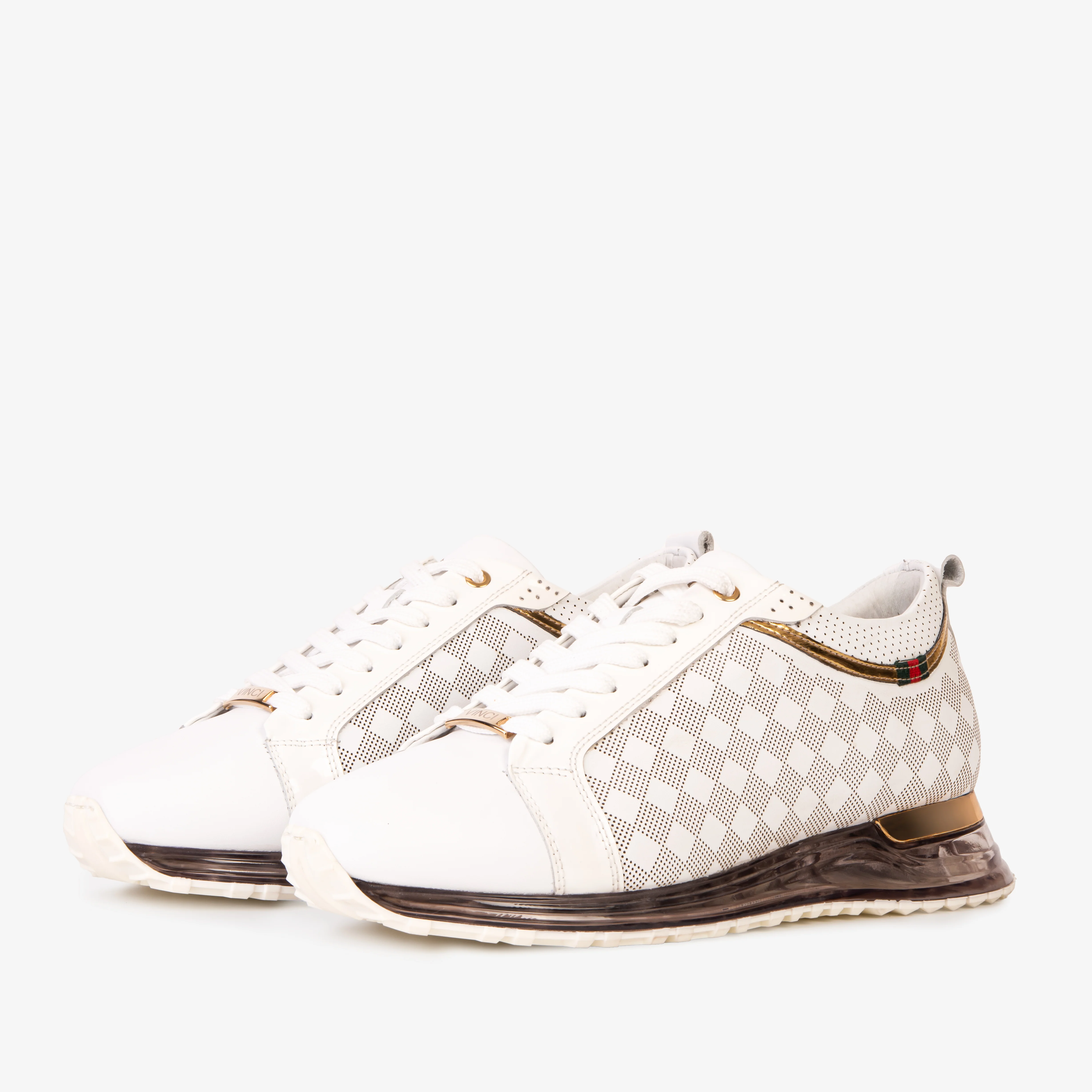 The Cenova White & Gold Leather Men Sneaker - Image 3