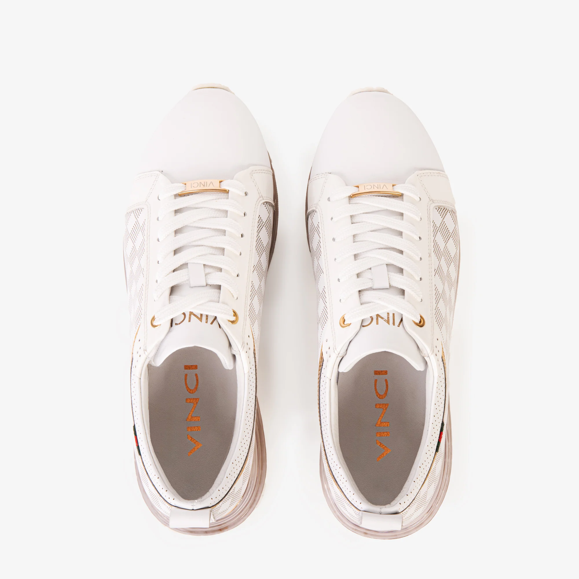 The Cenova White & Gold Leather Men Sneaker - Image 8