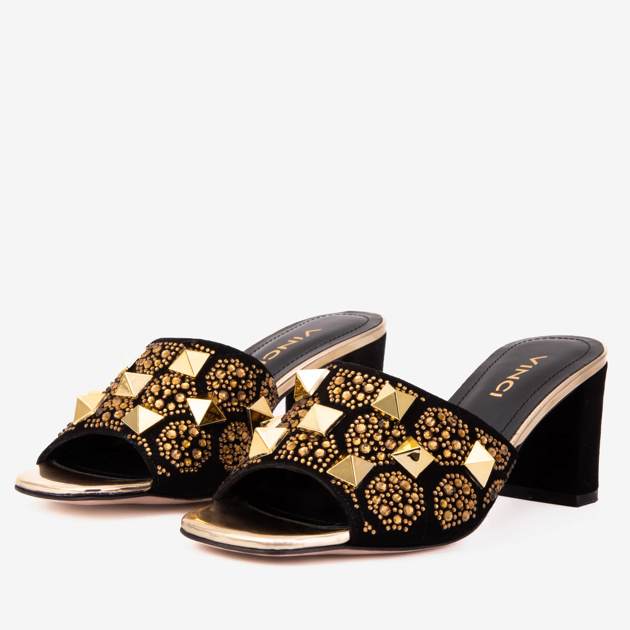 The Chantilly Black Glitter Leather Women Sandal - Image 5