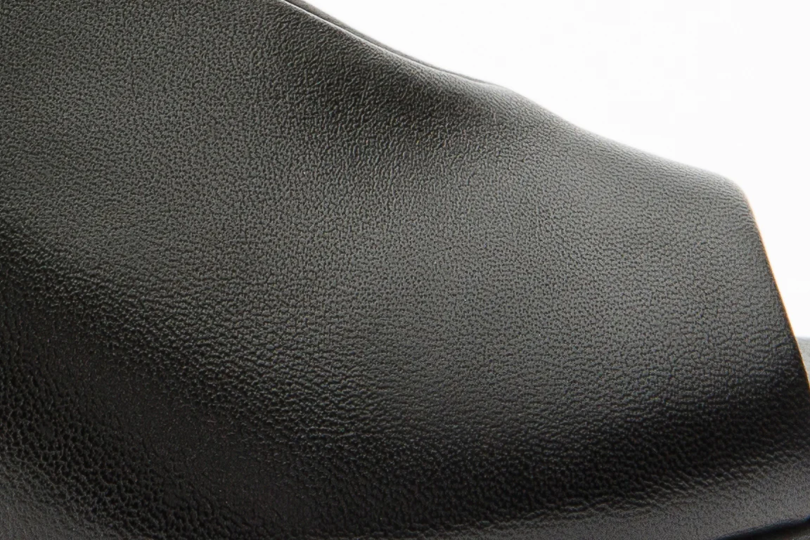 The Cimla Pumpkin Heel Black Leather Women Sandal - Image 9