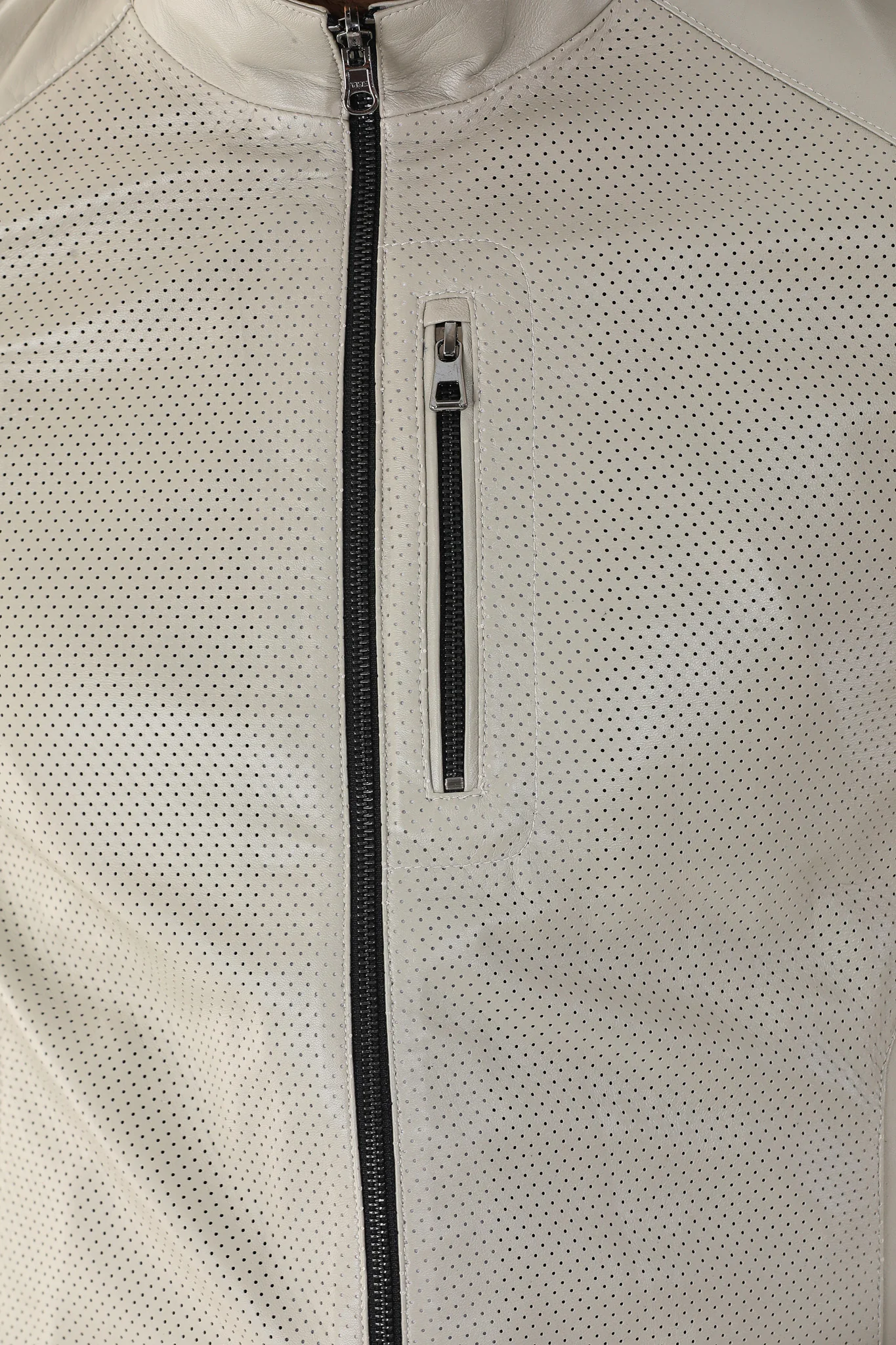 The Como Reversible Cream & Black Leather Bomber Jacket - Image 4