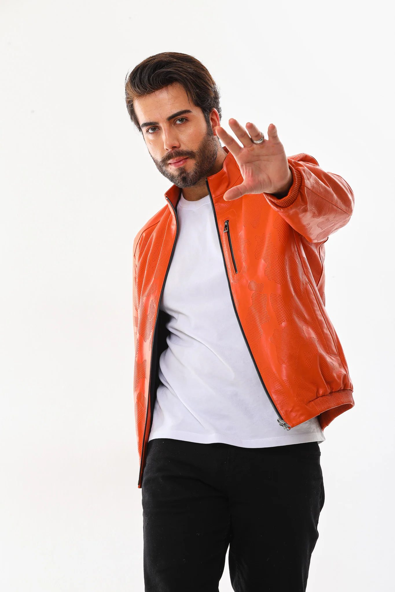 The Como Reversible Leather Bomber Jacket - Image 10