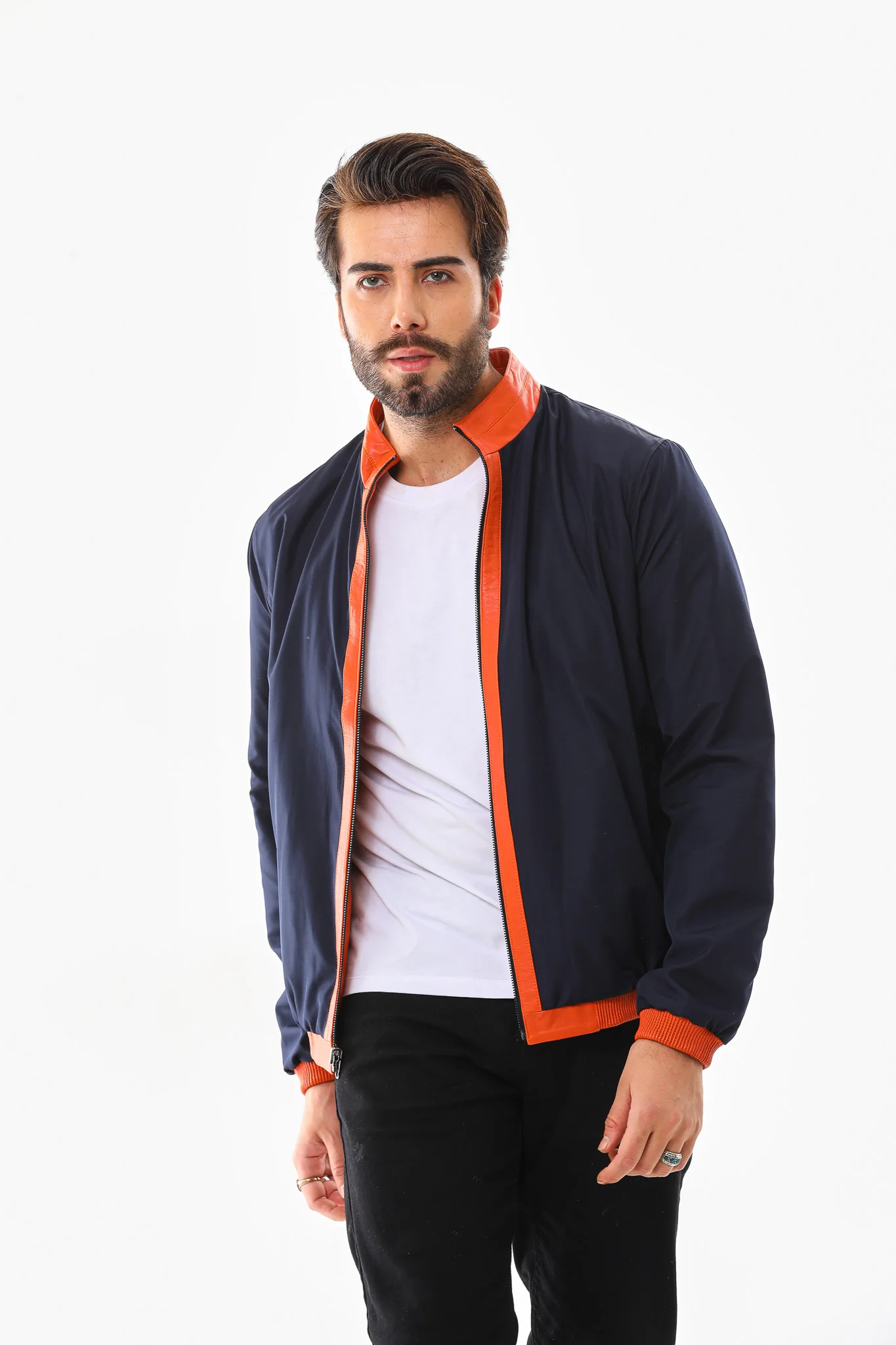 The Como Reversible Leather Bomber Jacket - Image 7