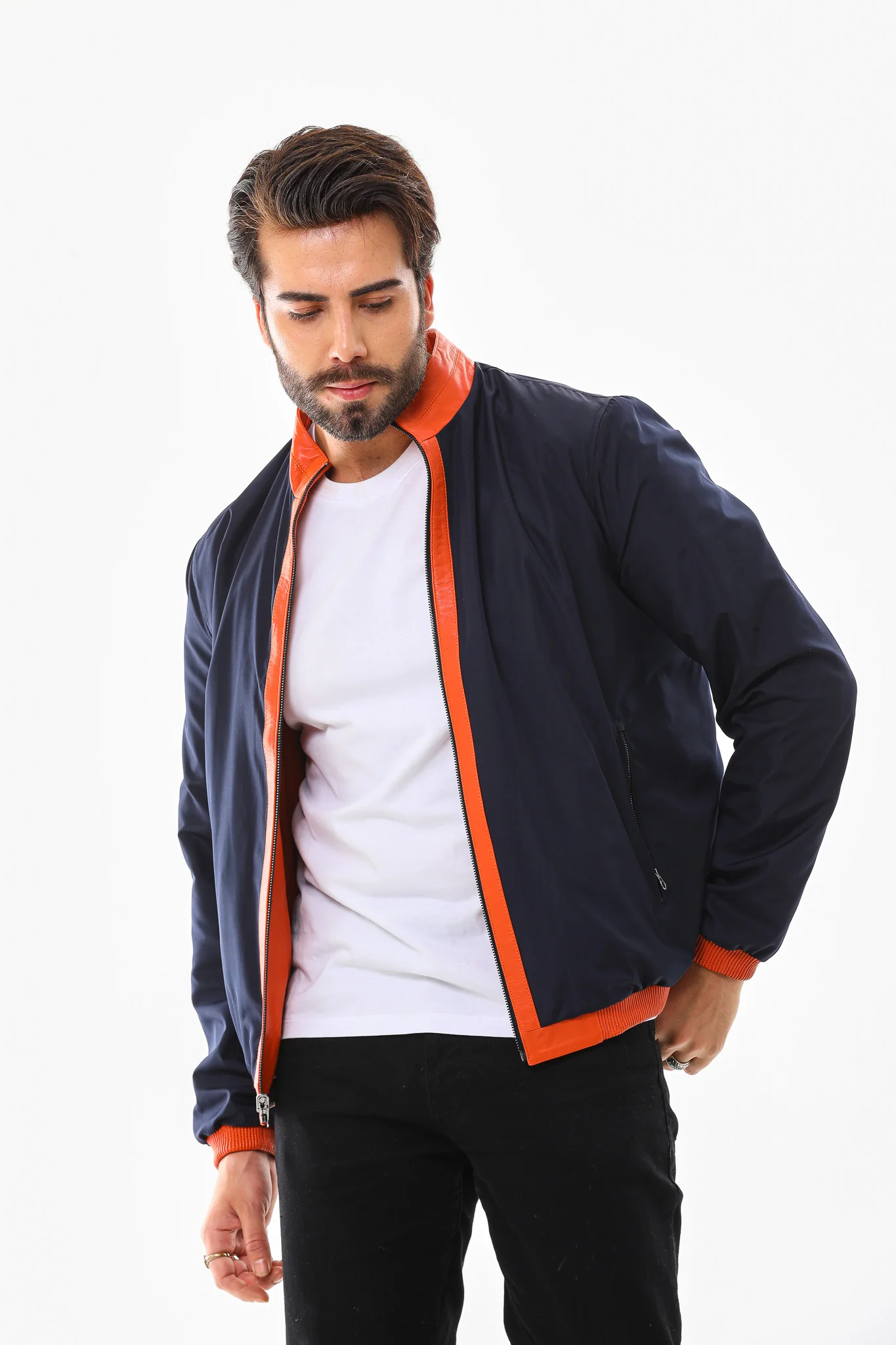 The Como Reversible Leather Bomber Jacket - Image 8