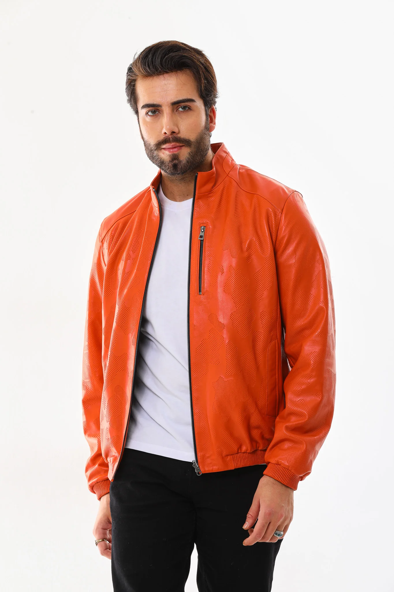 The Como Reversible Leather Bomber Jacket - Image 9
