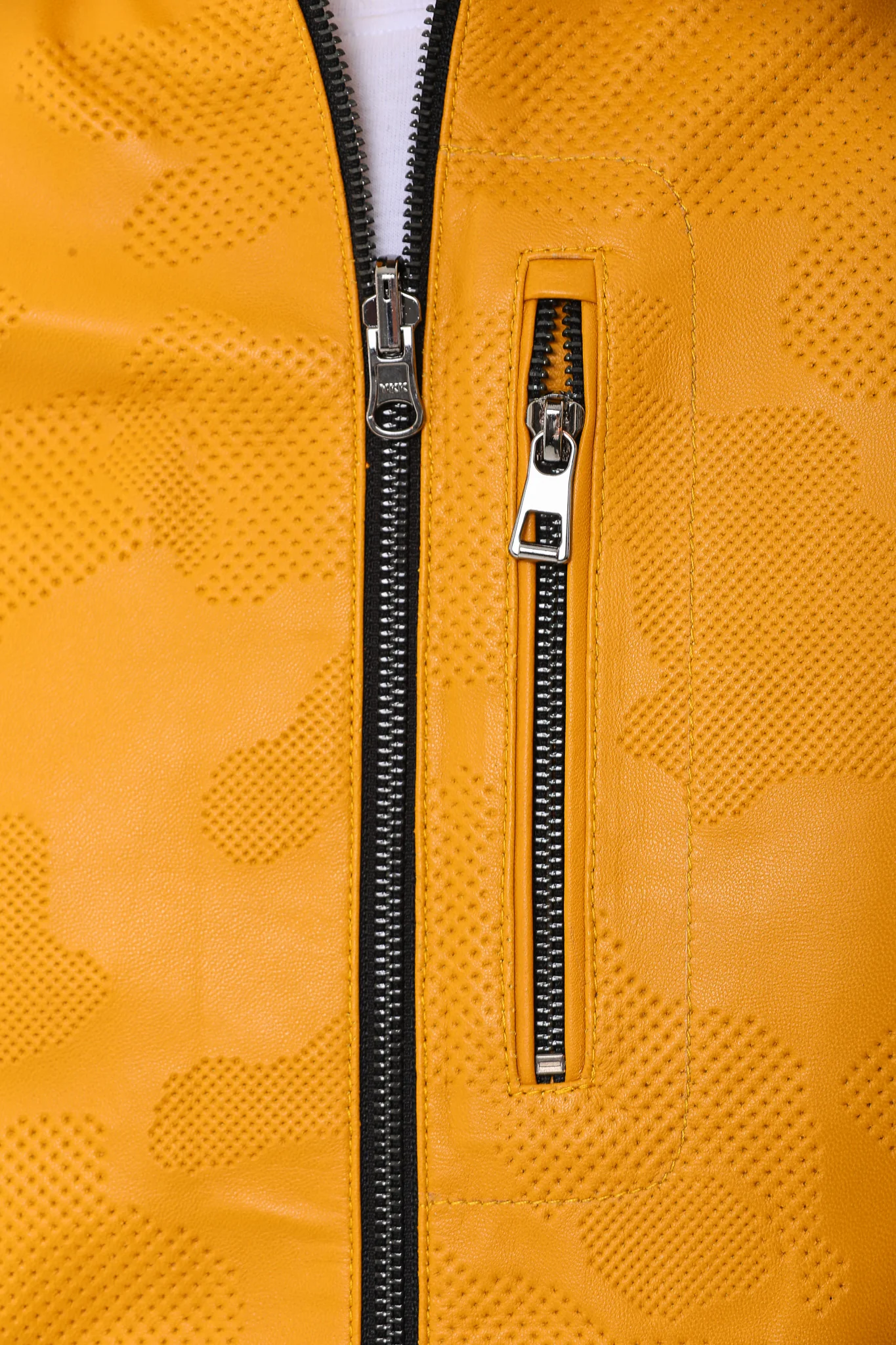 The Como Reversible Mustard Yellow & Black Leather Bomber Jacket - Image 3