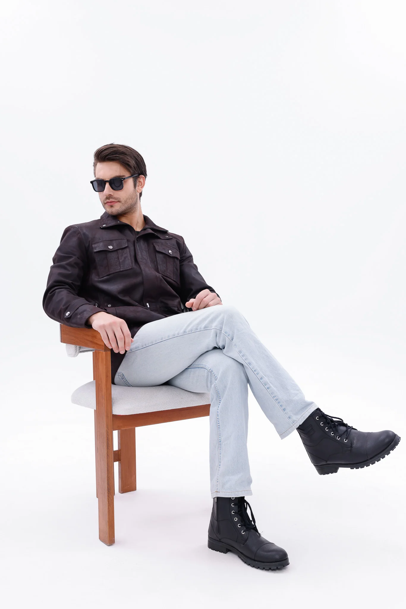 The Cremona Deep Brown Suede Leather Men Jacket - Image 7