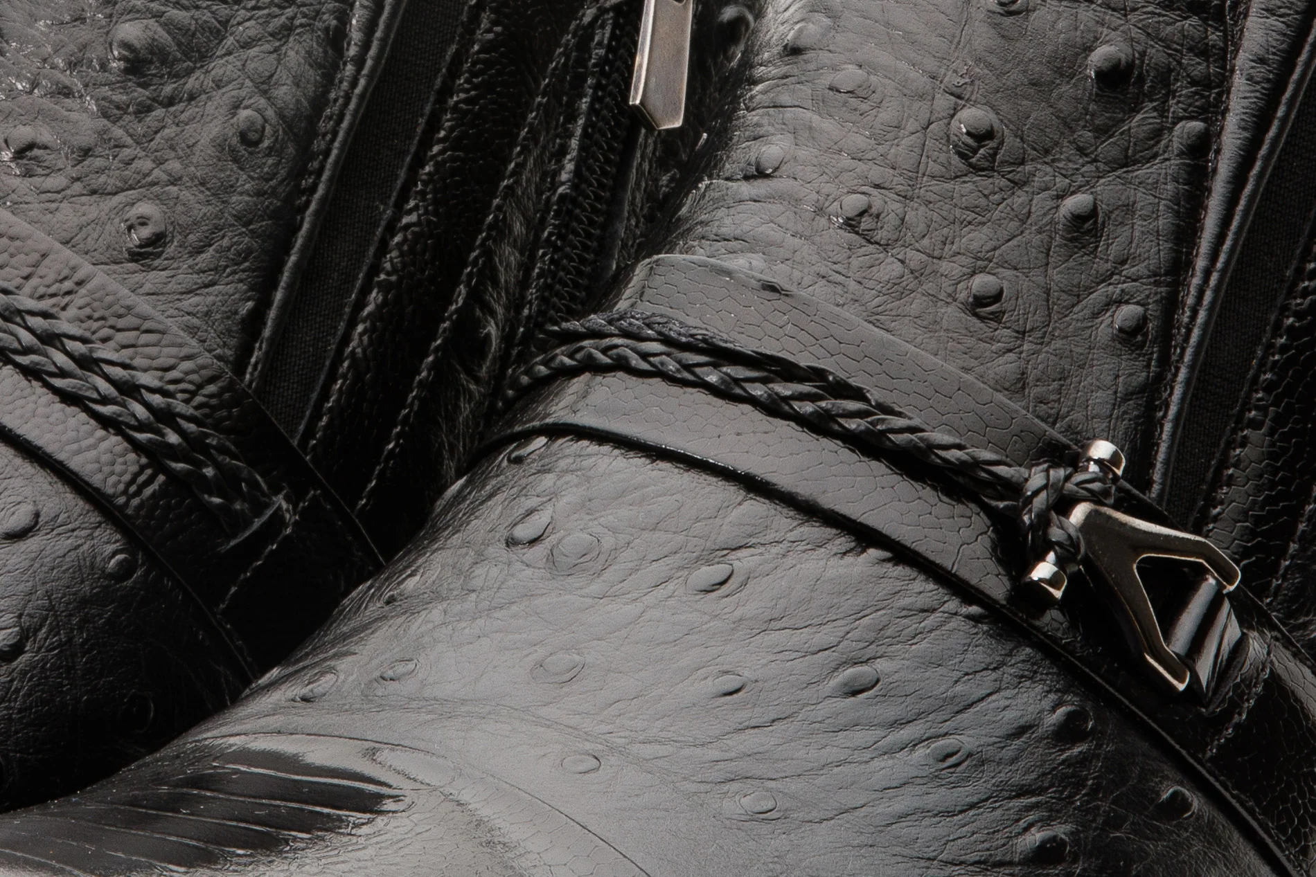 The Dallas Black Leather Bit Ankle Zip-Up Dress Men Boot - Image 9