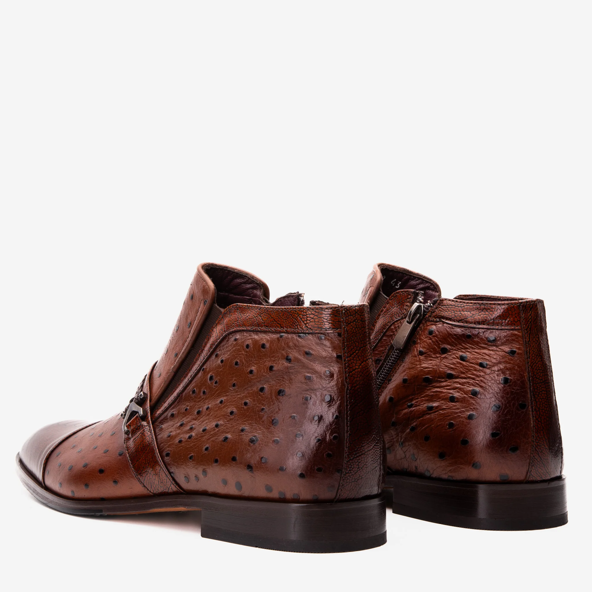 The Dallas Tan Leather Bit Ankle Zip-Up Dress Men Boot - Image 10