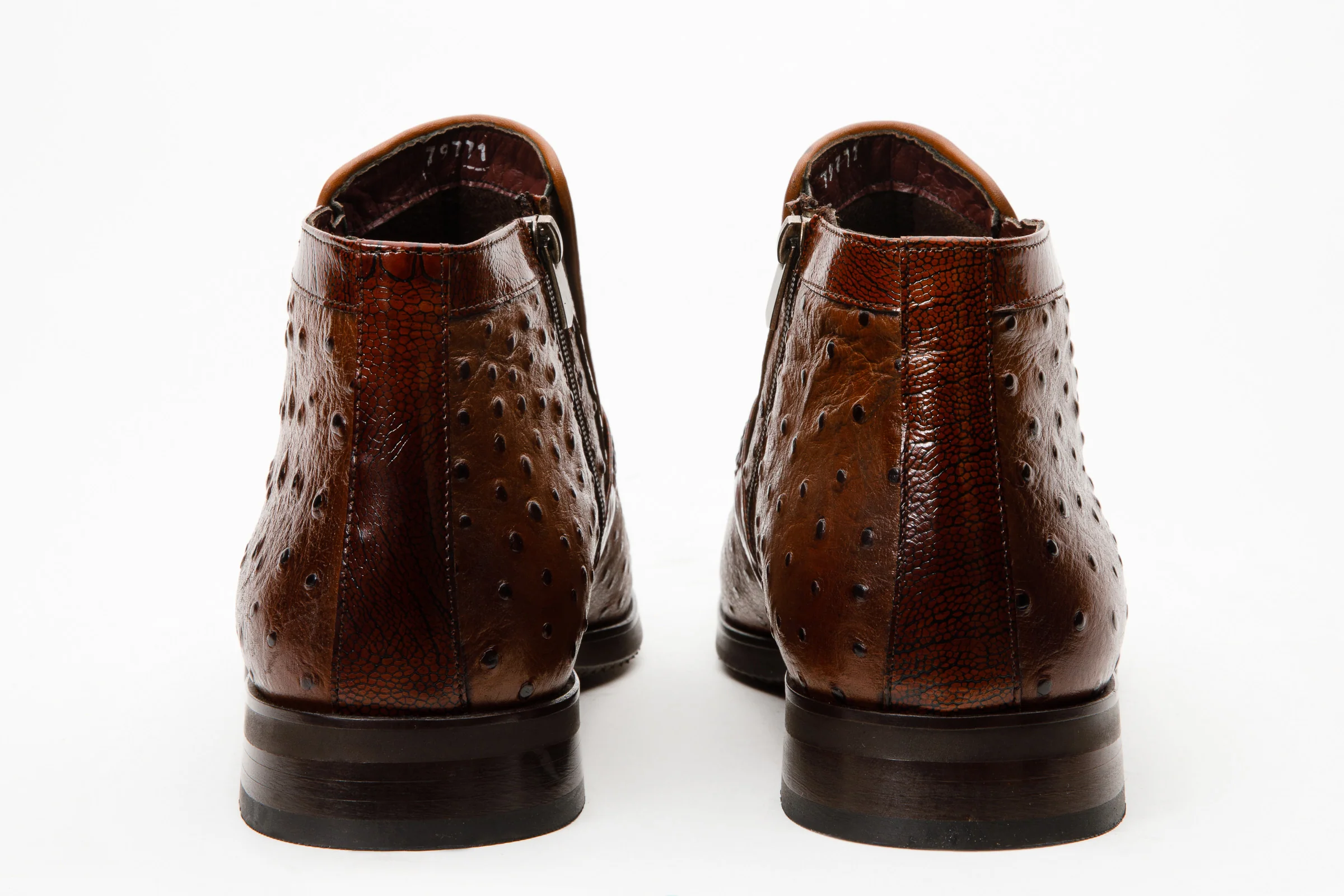 The Dallas Tan Leather Bit Ankle Zip-Up Dress Men Boot - Image 5