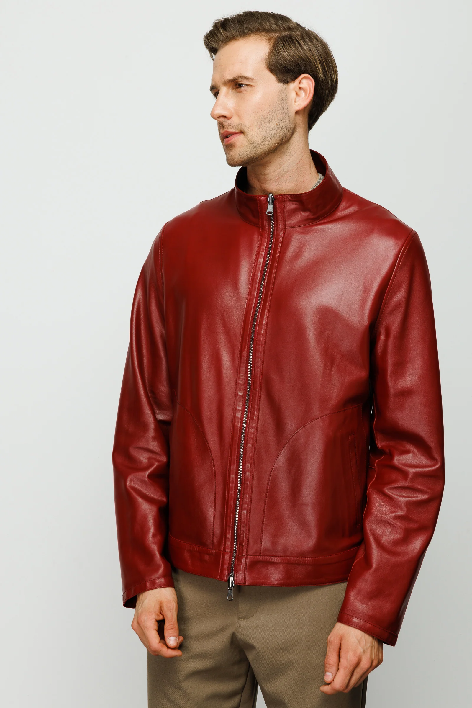 The Del Rio Burgundy Leather Men Jacket - Image 2