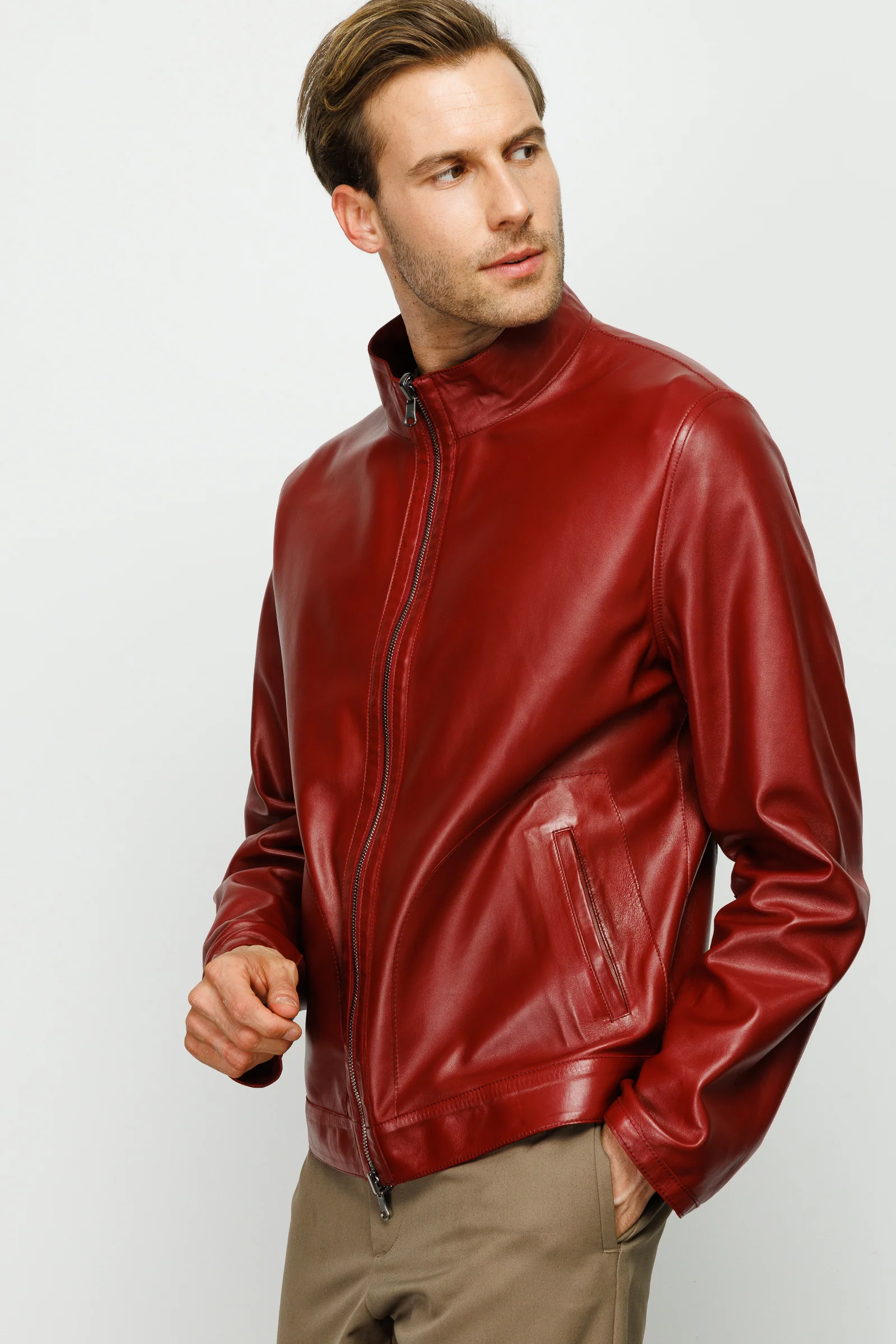 The Del Rio Burgundy Leather Men Jacket - Image 3