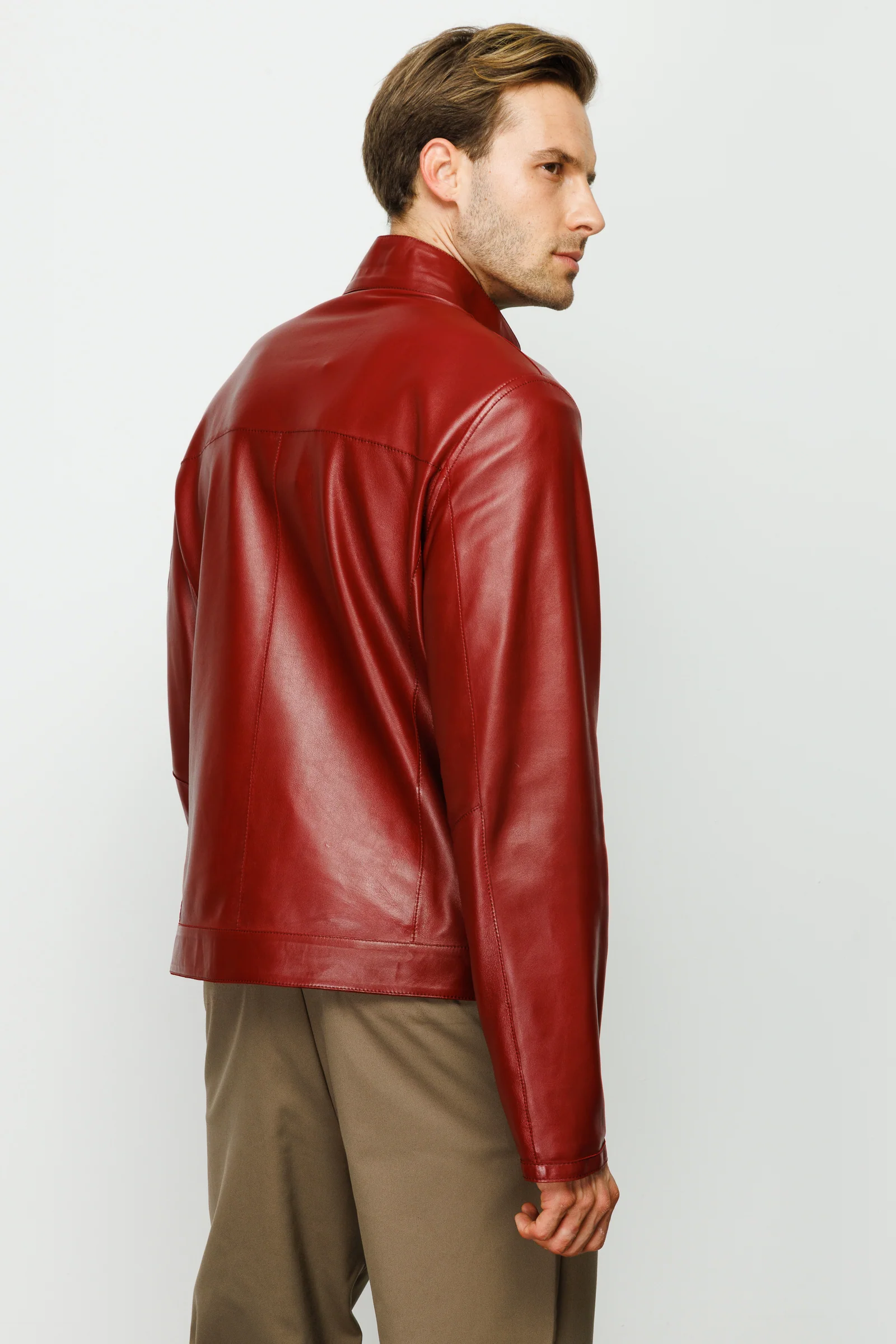 The Del Rio Burgundy Leather Men Jacket - Image 4
