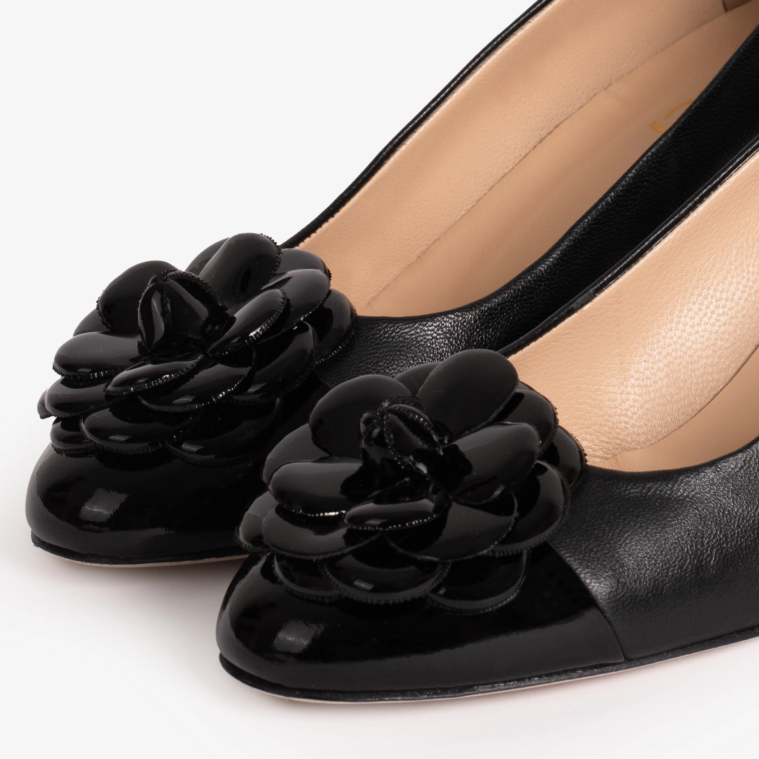The Diva Black Leather Cap Toe Block Heel Pump Women Shoe - Image 5
