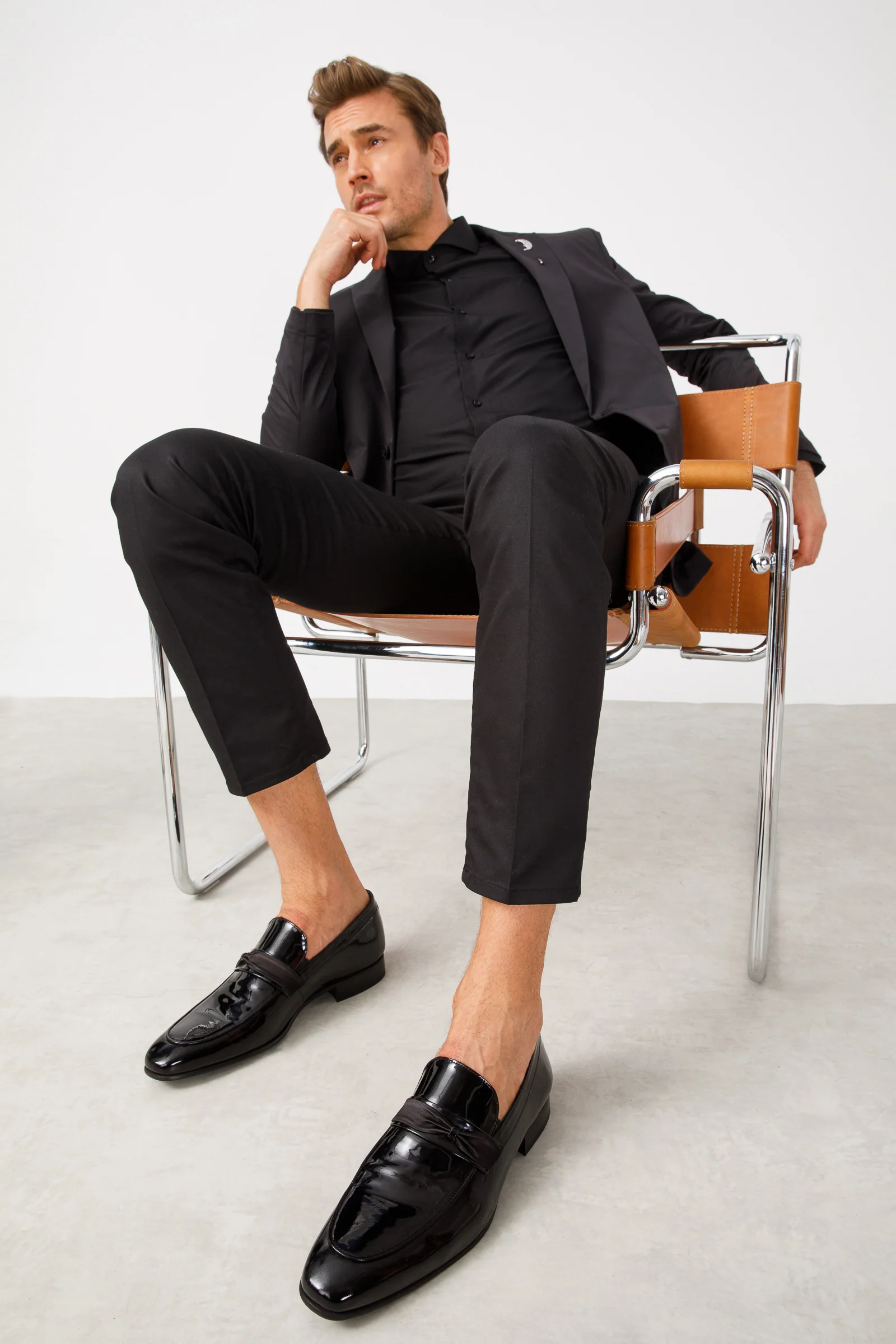 The Dodoma Black Patent Leather Loafer Men Shoe - Image 10