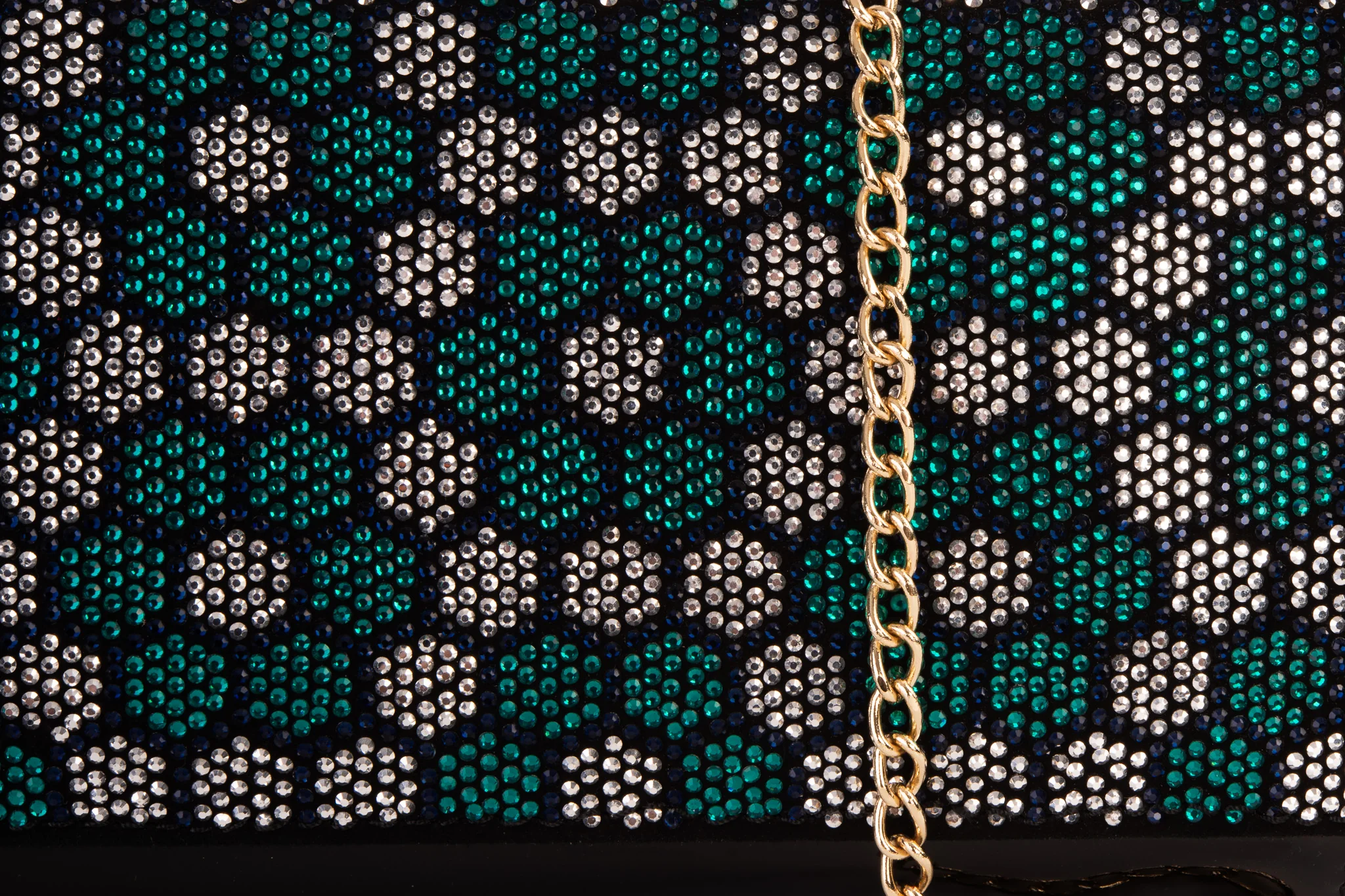 The Doha Black Leather Glitter Clutch - Image 4