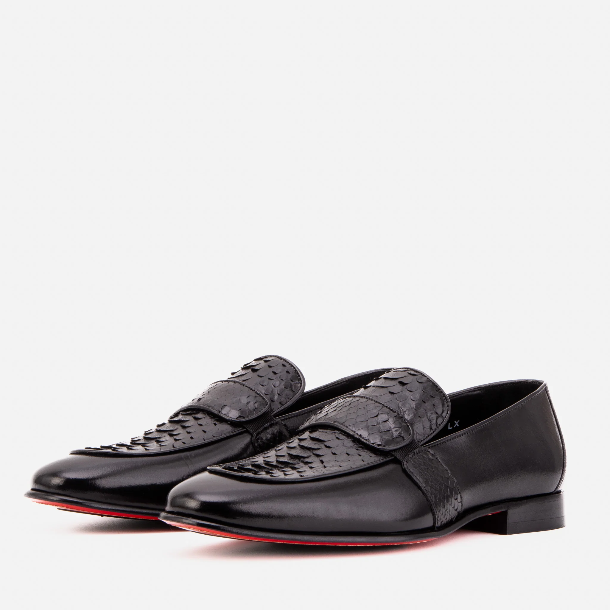 The Dorian Black Python & Baby Buffalo Leather Loafer Men Shoe - Image 2