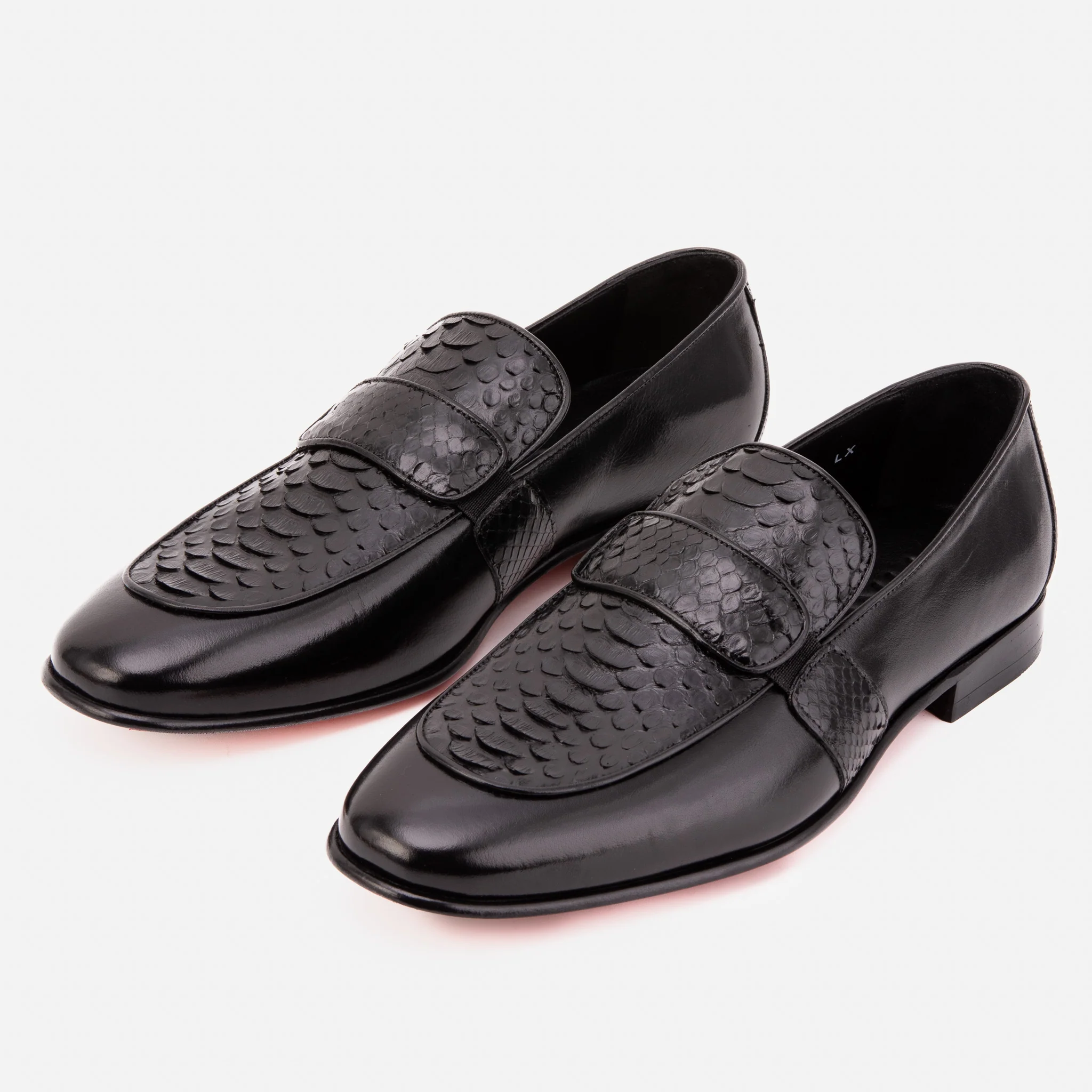 The Dorian Black Python & Baby Buffalo Leather Loafer Men Shoe - Image 3