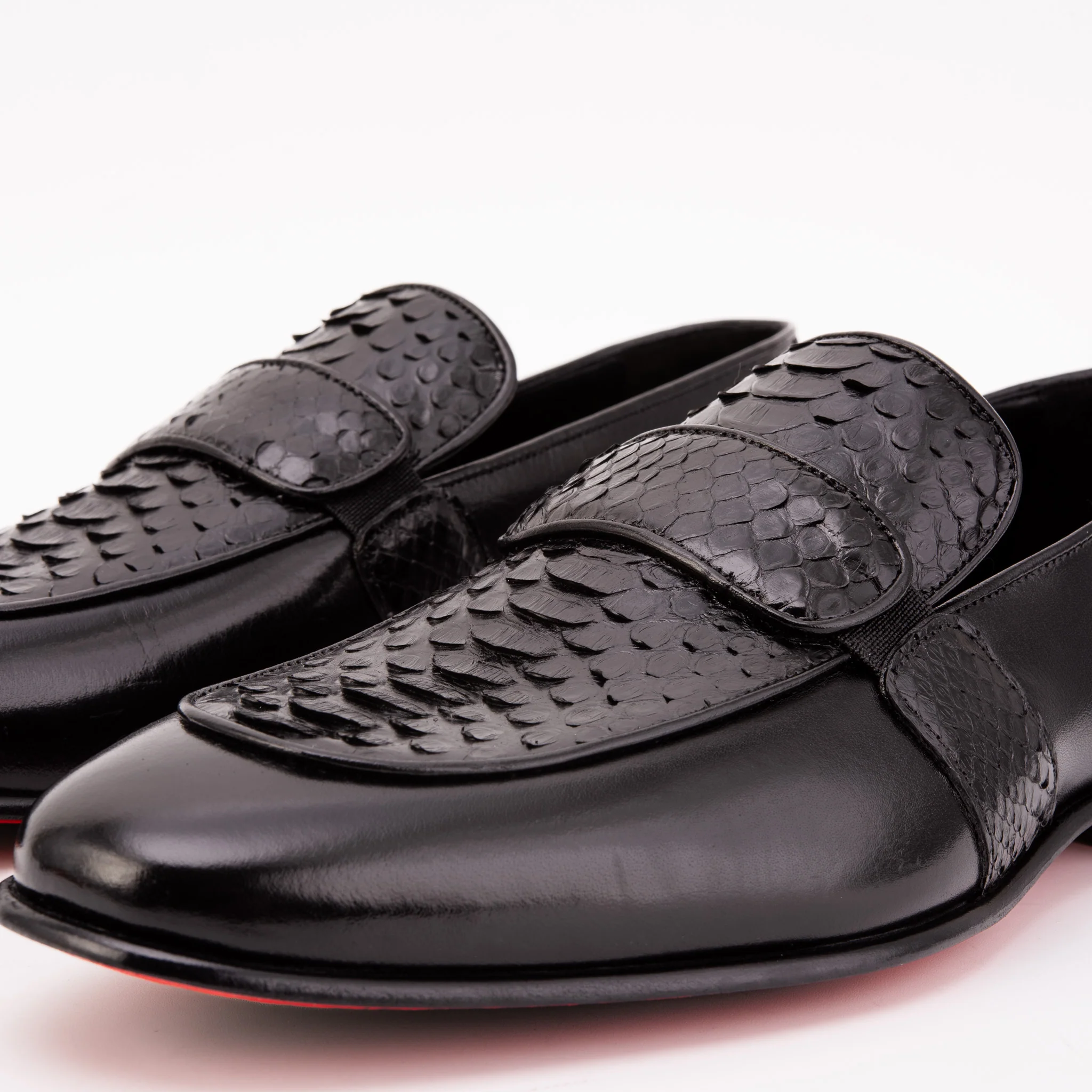 The Dorian Black Python & Baby Buffalo Leather Loafer Men Shoe - Image 4