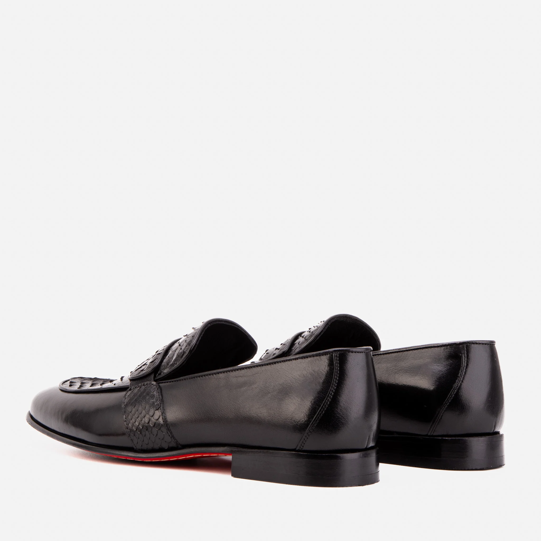 The Dorian Black Python & Baby Buffalo Leather Loafer Men Shoe - Image 6