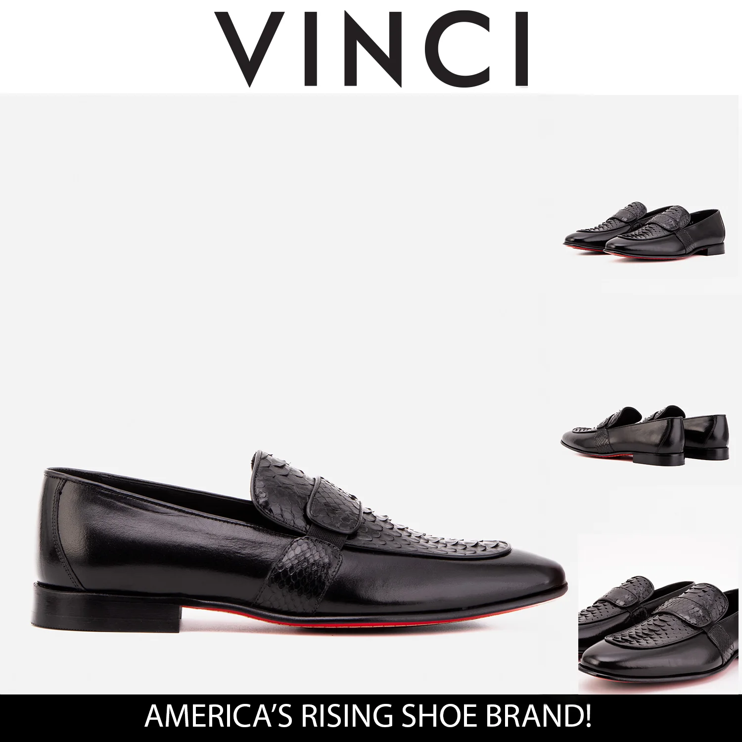 The Dorian Black Python & Baby Buffalo Leather Loafer Men Shoe - Image 7