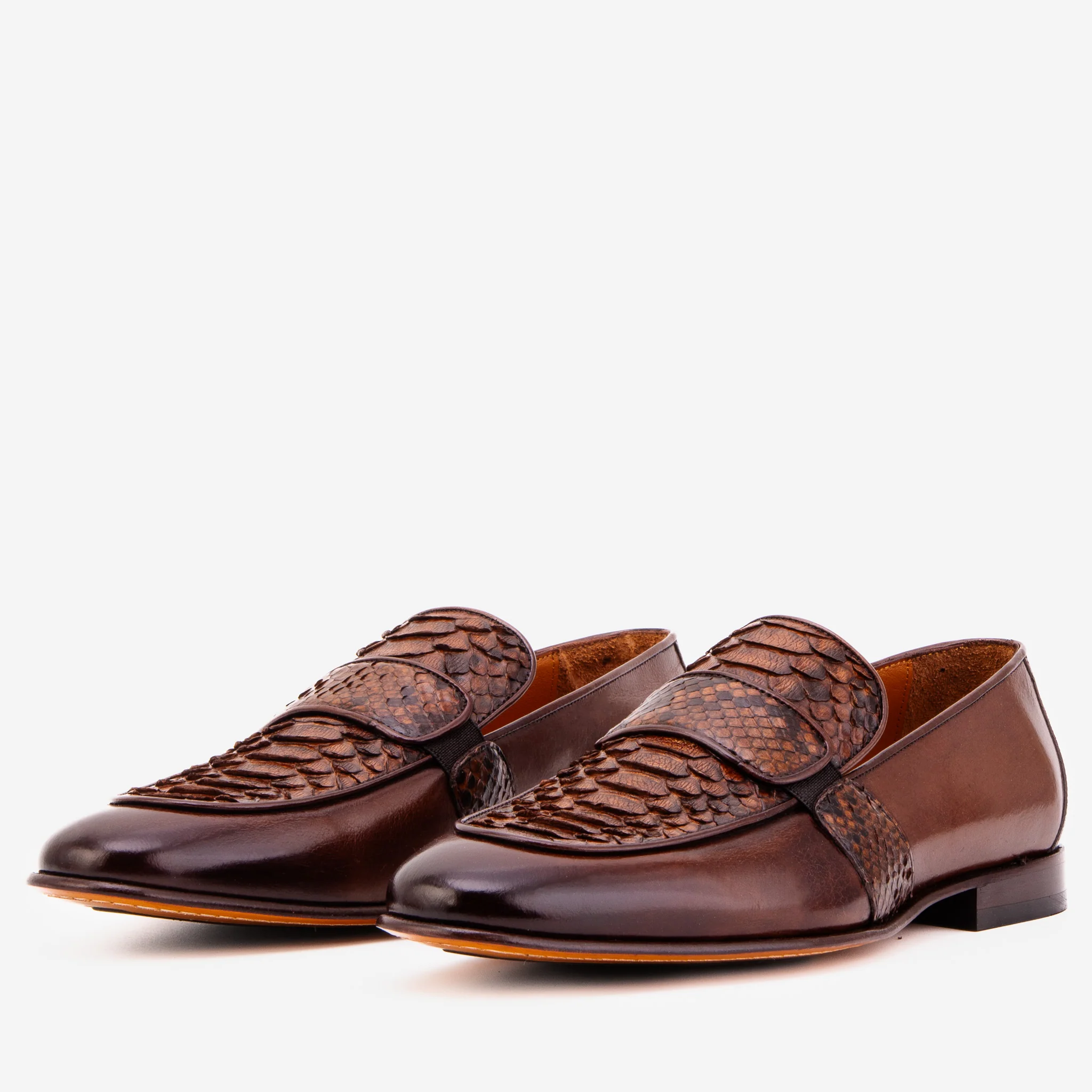 The Dorian Tan Python &amp; Baby Buffalo Leather Loafer Men Shoe - Image 2