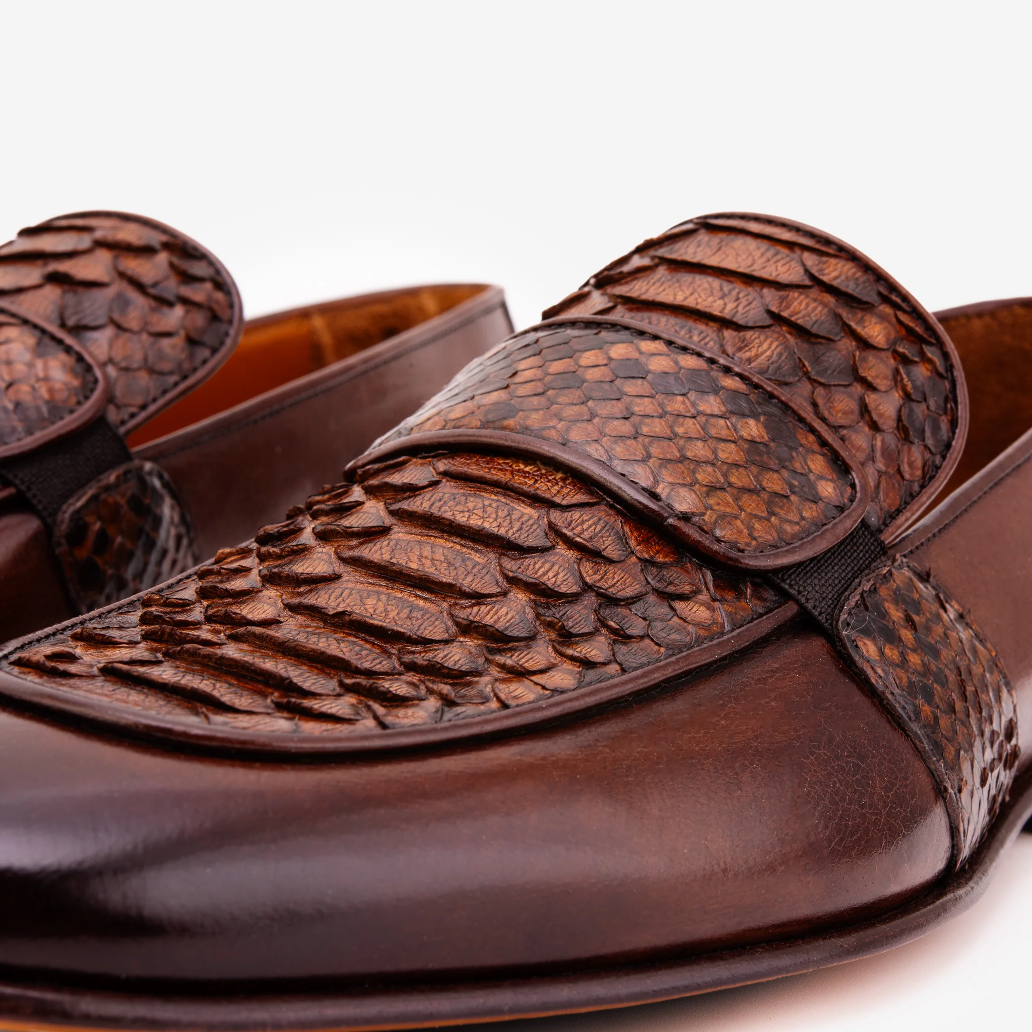 The Dorian Tan Python &amp; Baby Buffalo Leather Loafer Men Shoe - Image 3