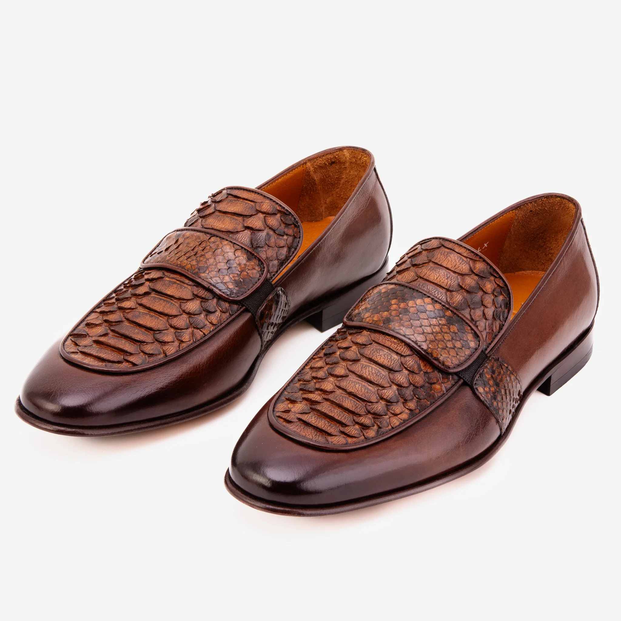 The Dorian Tan Python &amp; Baby Buffalo Leather Loafer Men Shoe - Image 4