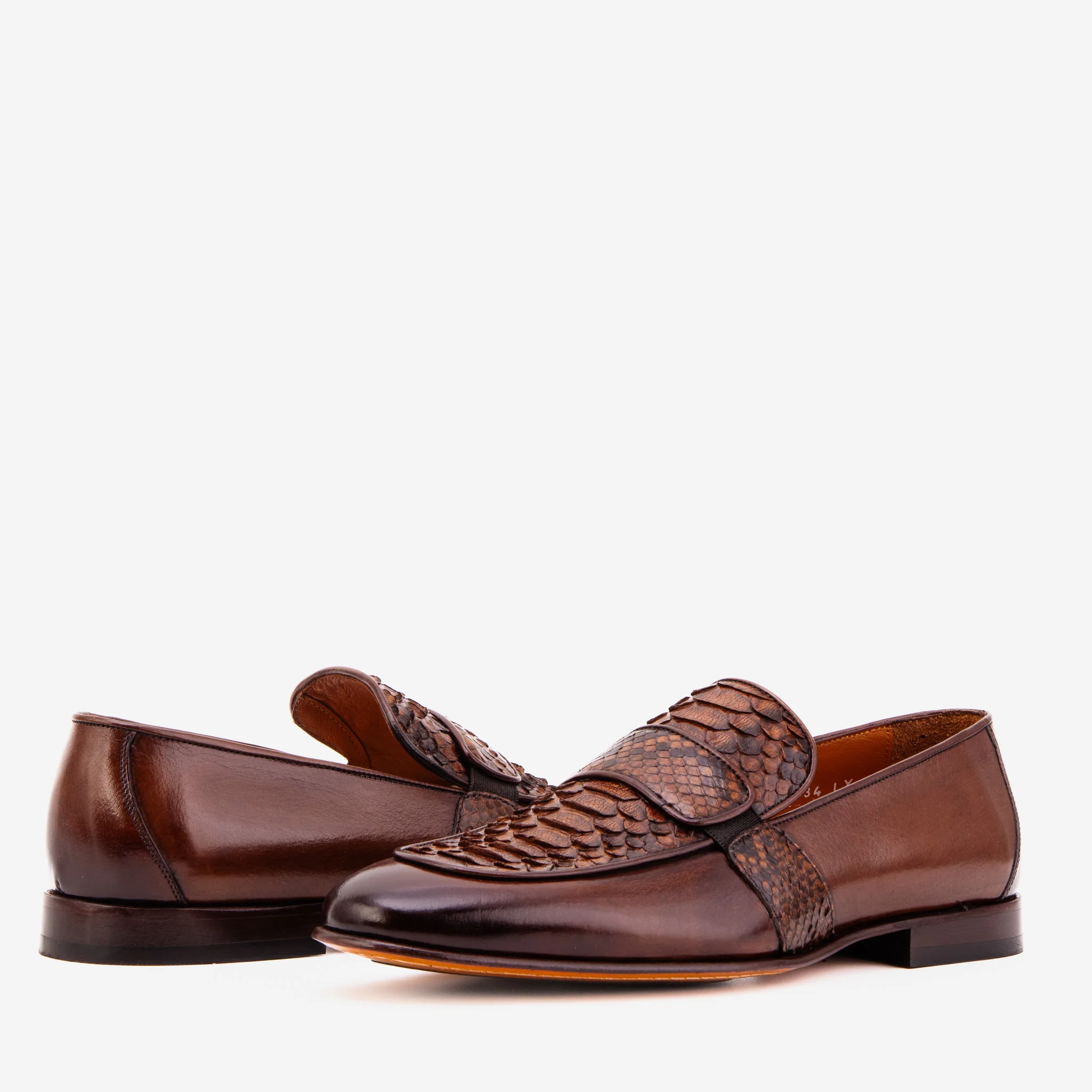 The Dorian Tan Python &amp; Baby Buffalo Leather Loafer Men Shoe - Image 5