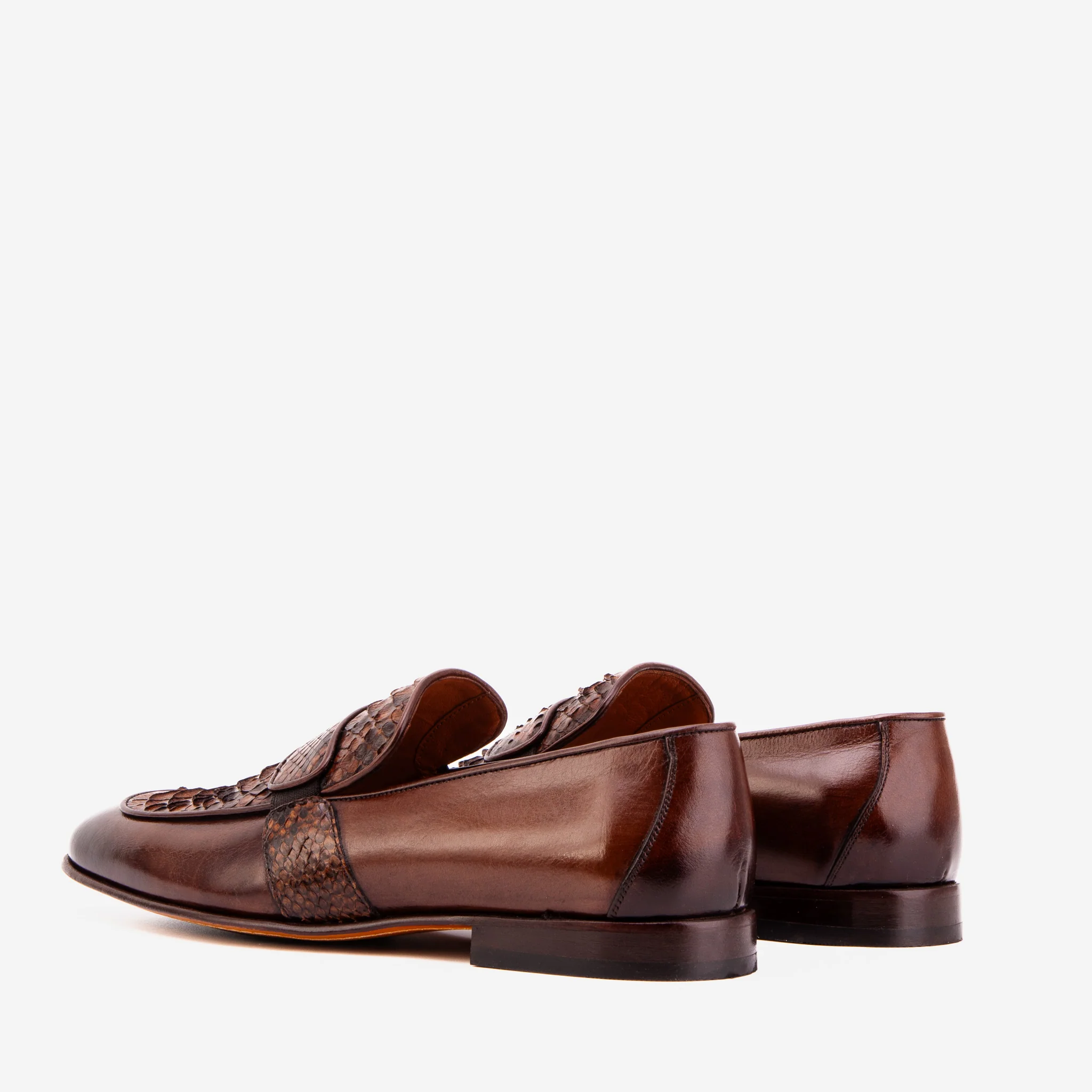 The Dorian Tan Python &amp; Baby Buffalo Leather Loafer Men Shoe - Image 6