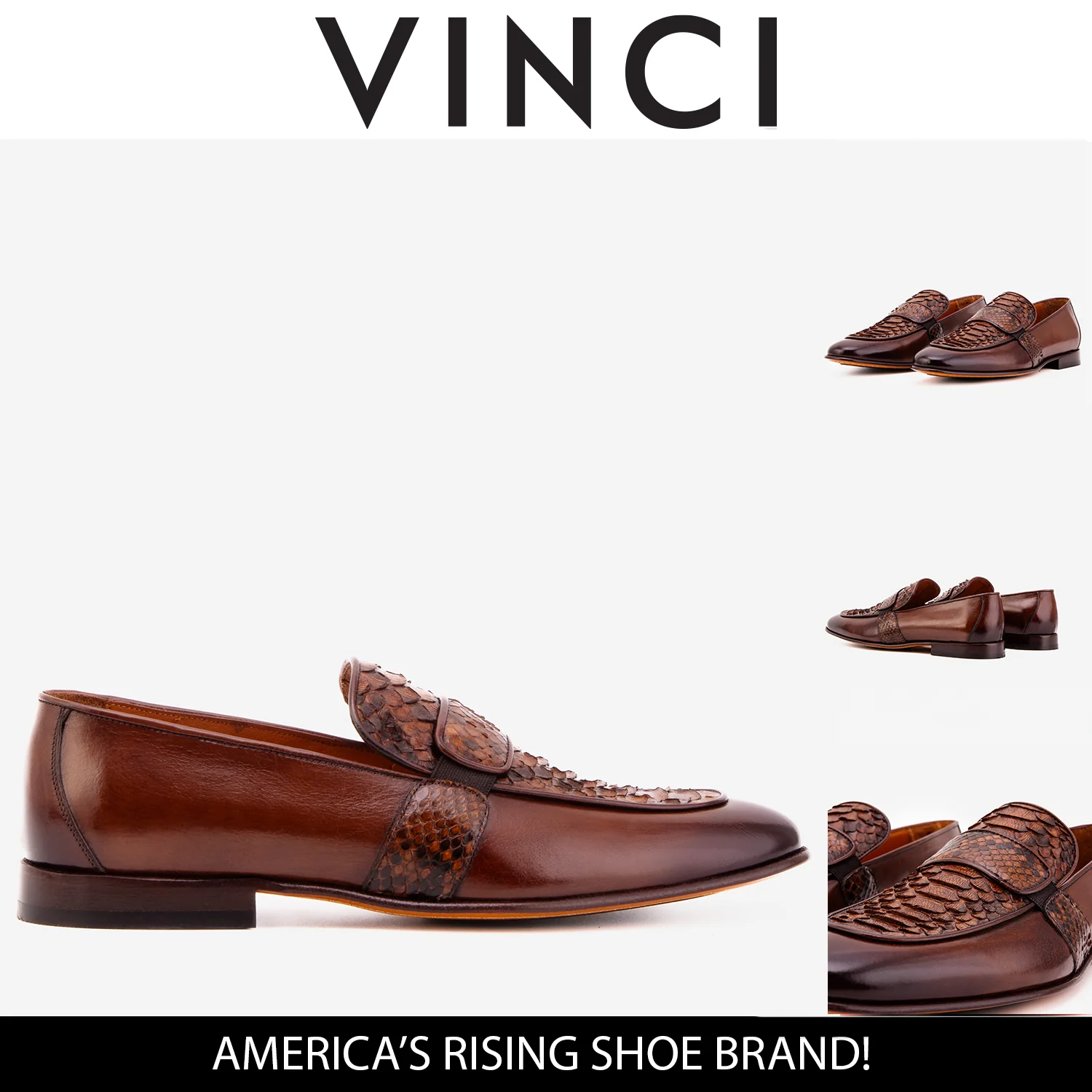 The Dorian Tan Python &amp; Baby Buffalo Leather Loafer Men Shoe - Image 8