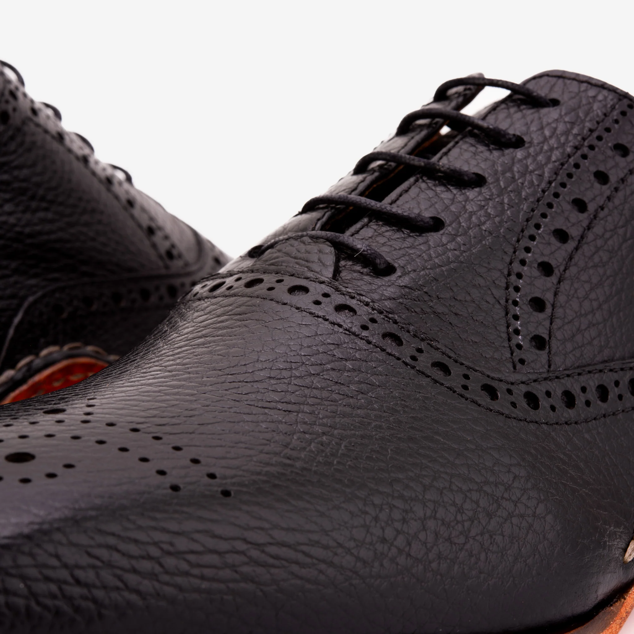 The Draco Handmade Black Semi Brogue Oxford Men Shoe - Image 3