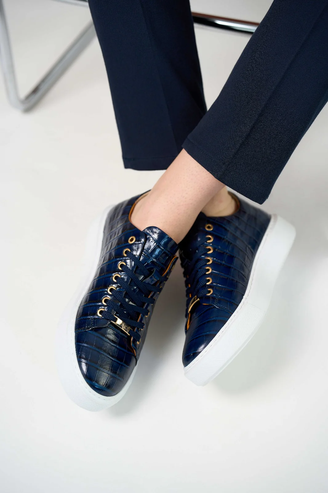 The Dublin Blue Leather Men Sneaker - Image 12