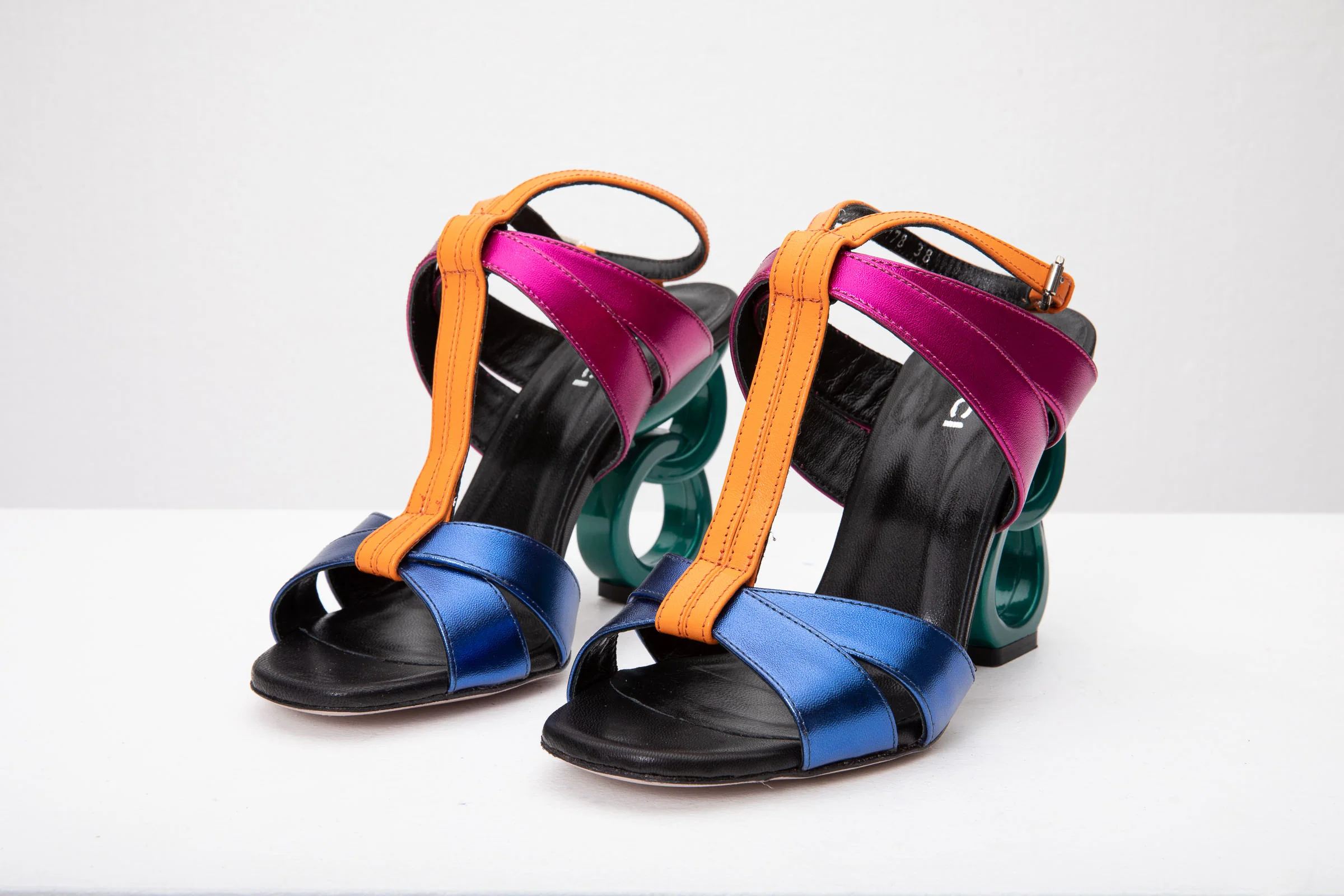 The Duffryn Multicolor T-Strap Leather Women Sandal - Image 3