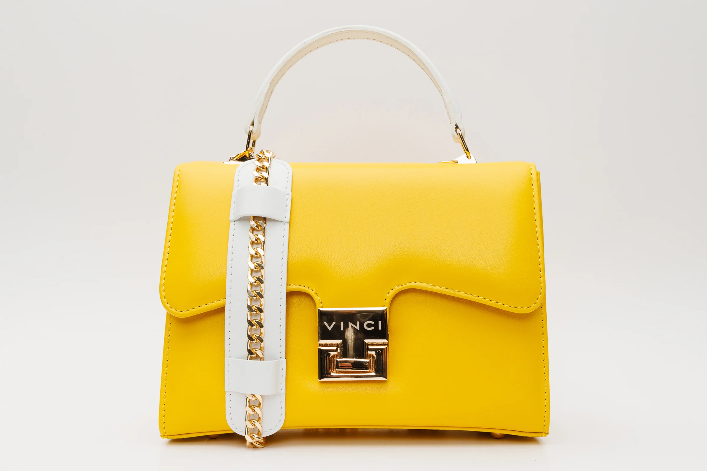 The Duffryn Yellow Leather Handbag - Image 2