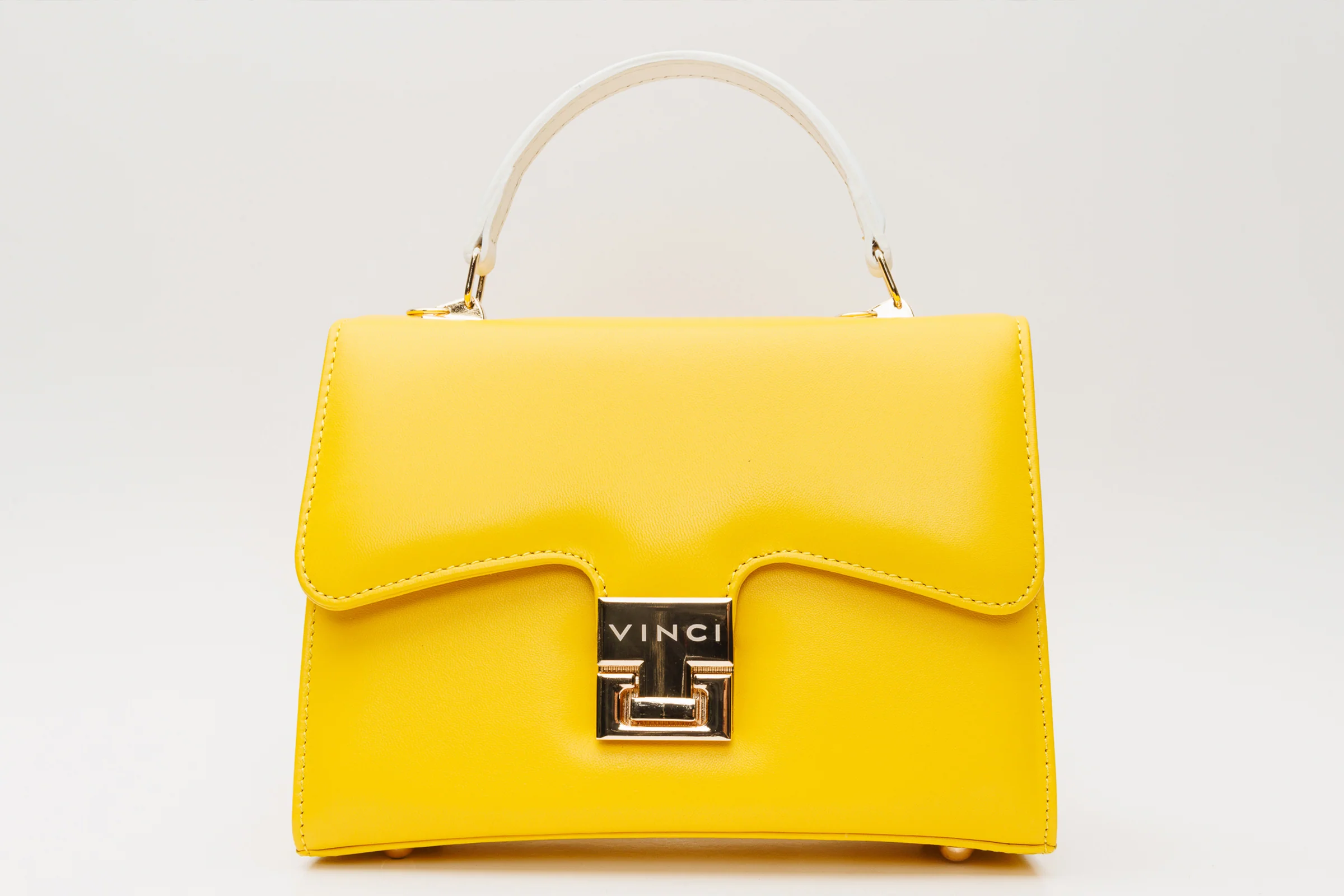 The Duffryn Yellow Leather Handbag - Image 3