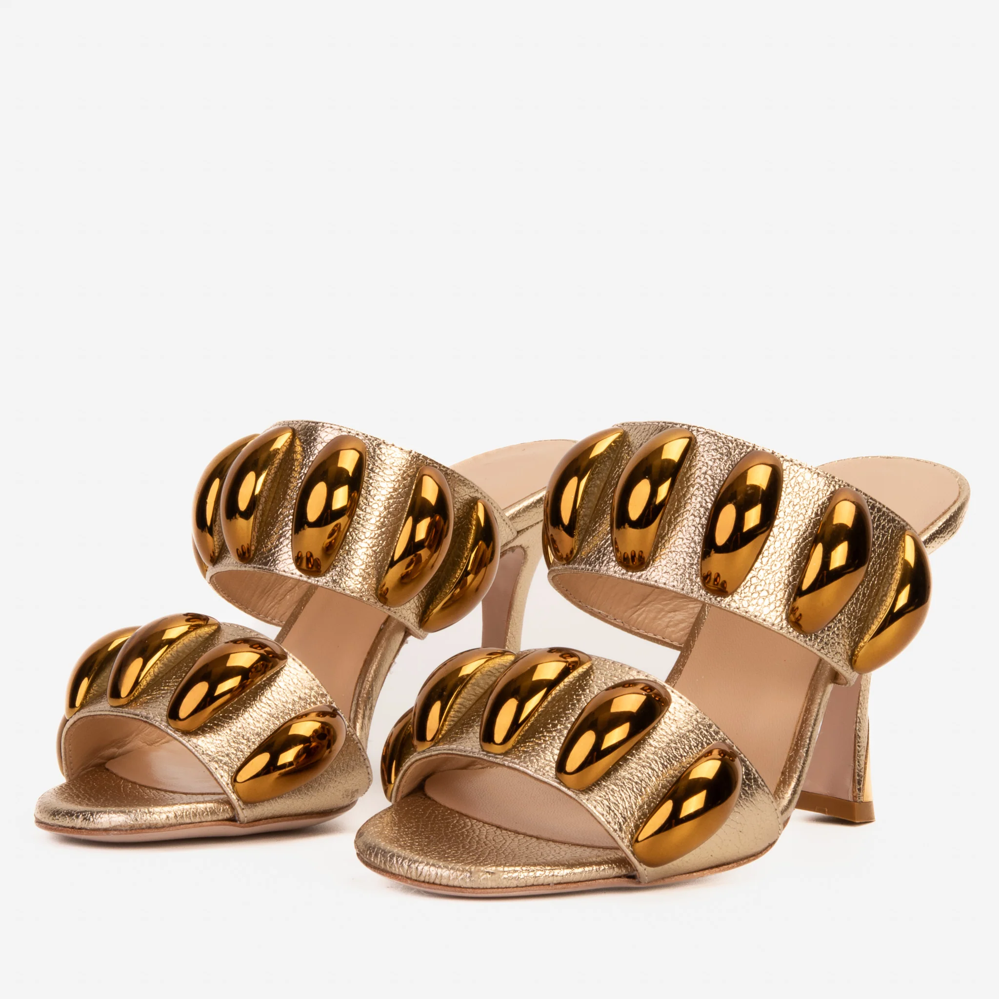 The Eclipse Gold Leather Women Sandal - Image 3