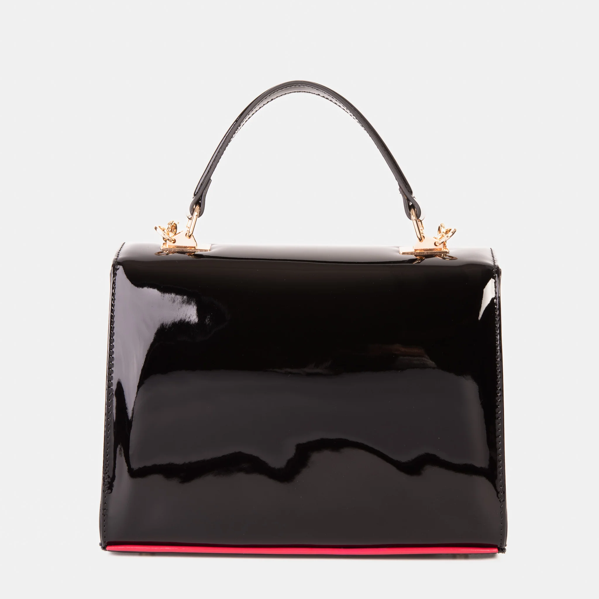 The Ege Black Patent Leather Handbag - Image 5