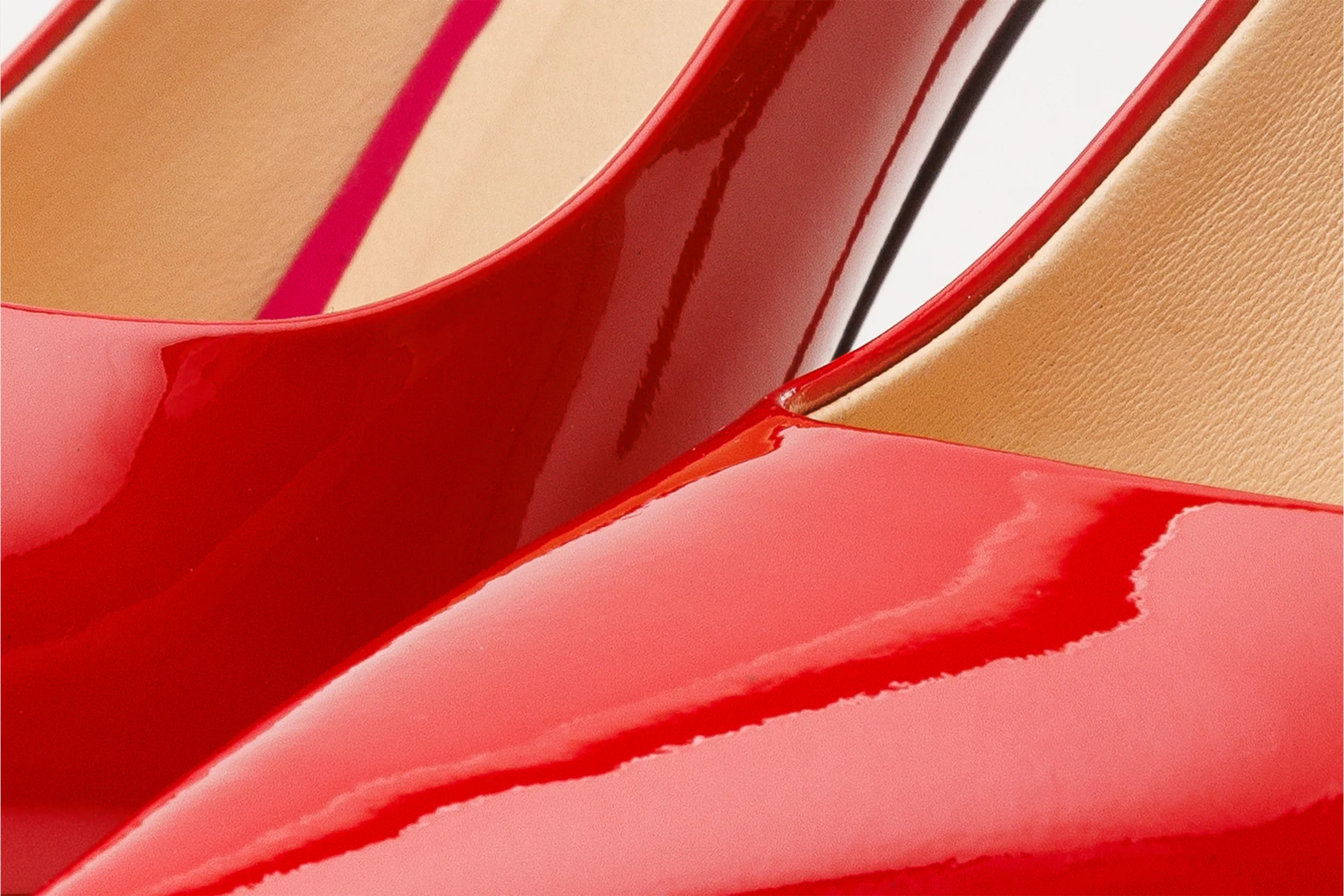 The Ege Red Leather Pump Fuchsia Sole Women Shoe - Image 4