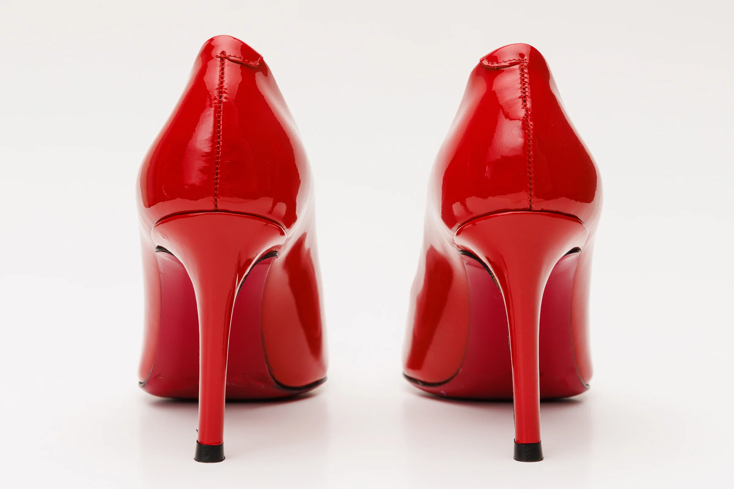 The Ege Red Leather Pump Fuchsia Sole Women Shoe - Image 5