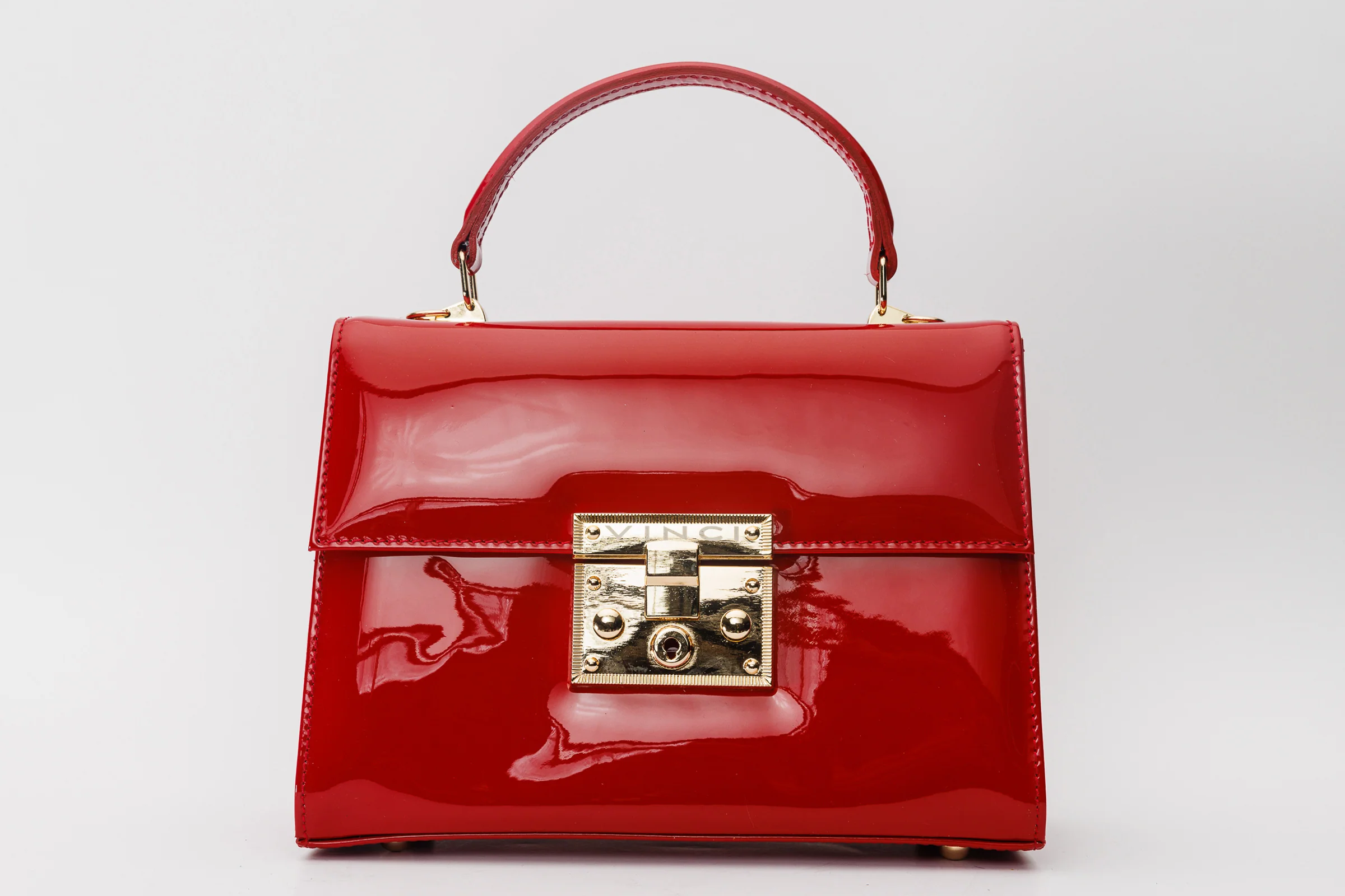 The Ege Red Patent Leather Handbag - Image 2