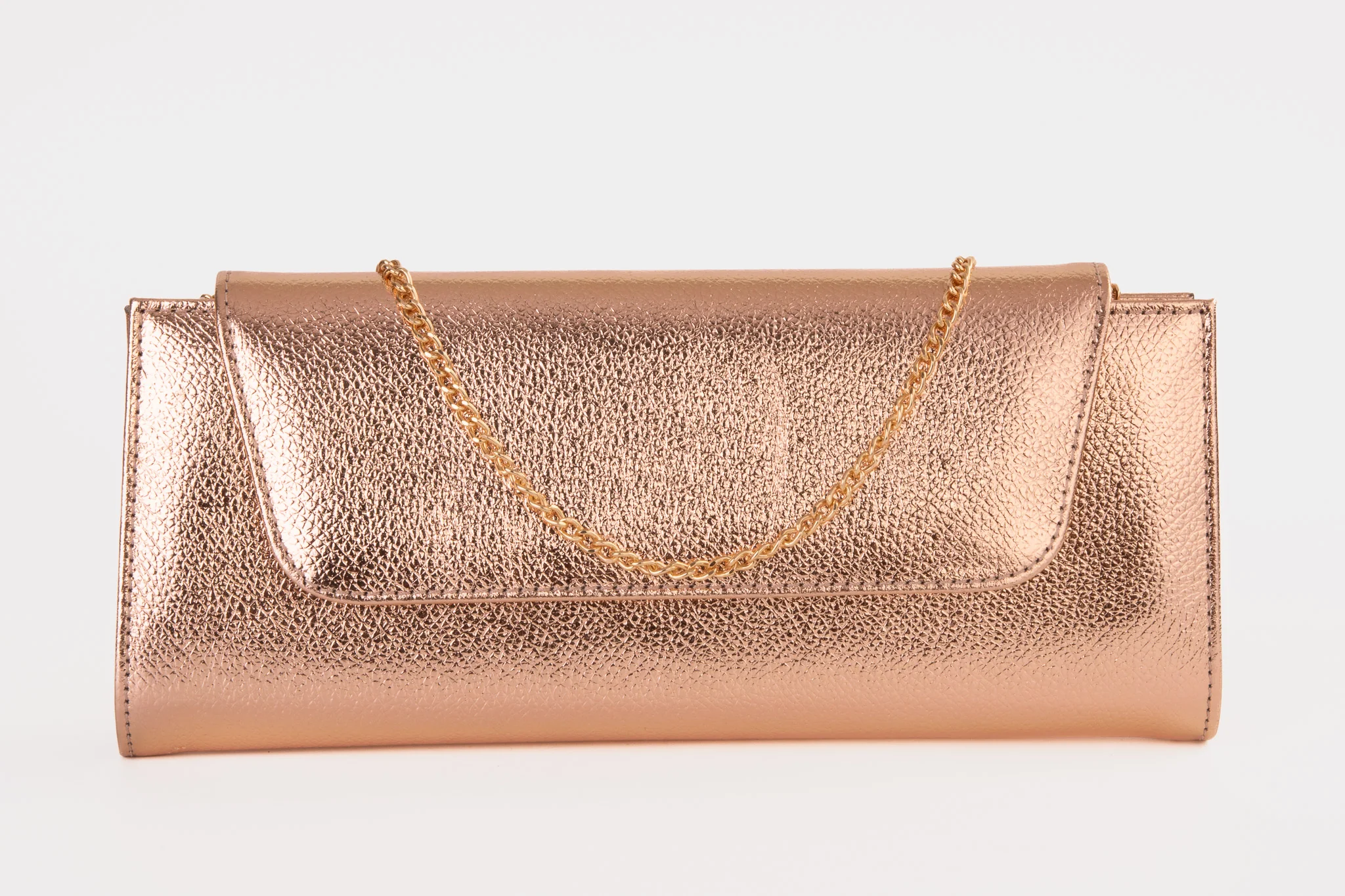 The Ege Rose Gold Leather Clutch - Image 2